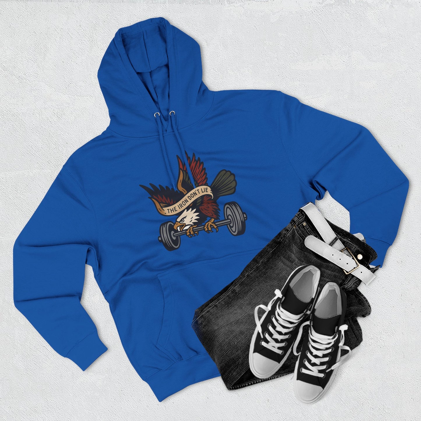 Gym Motivation Fleece Hoodie | ‘The Eagle Doesn't Lie’ Workout Pullover, Cozy Fitness Apparel, Gifts for Gym Lovers, Athleisure Sweatshirt