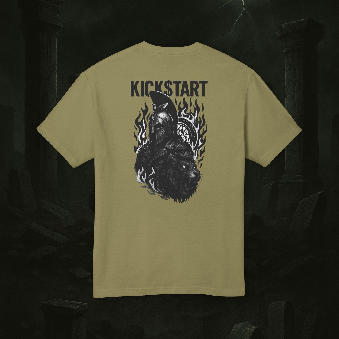 Kick$tart Spartan Tee – Heavyweight Warrior Graphic Shirt