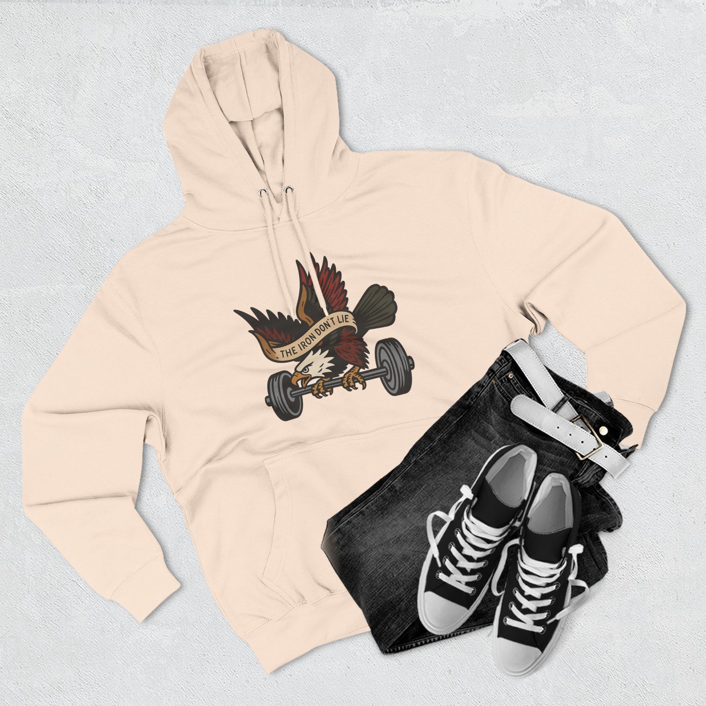 Gym Motivation Fleece Hoodie | ‘The Eagle Doesn't Lie’ Workout Pullover, Cozy Fitness Apparel, Gifts for Gym Lovers, Athleisure Sweatshirt