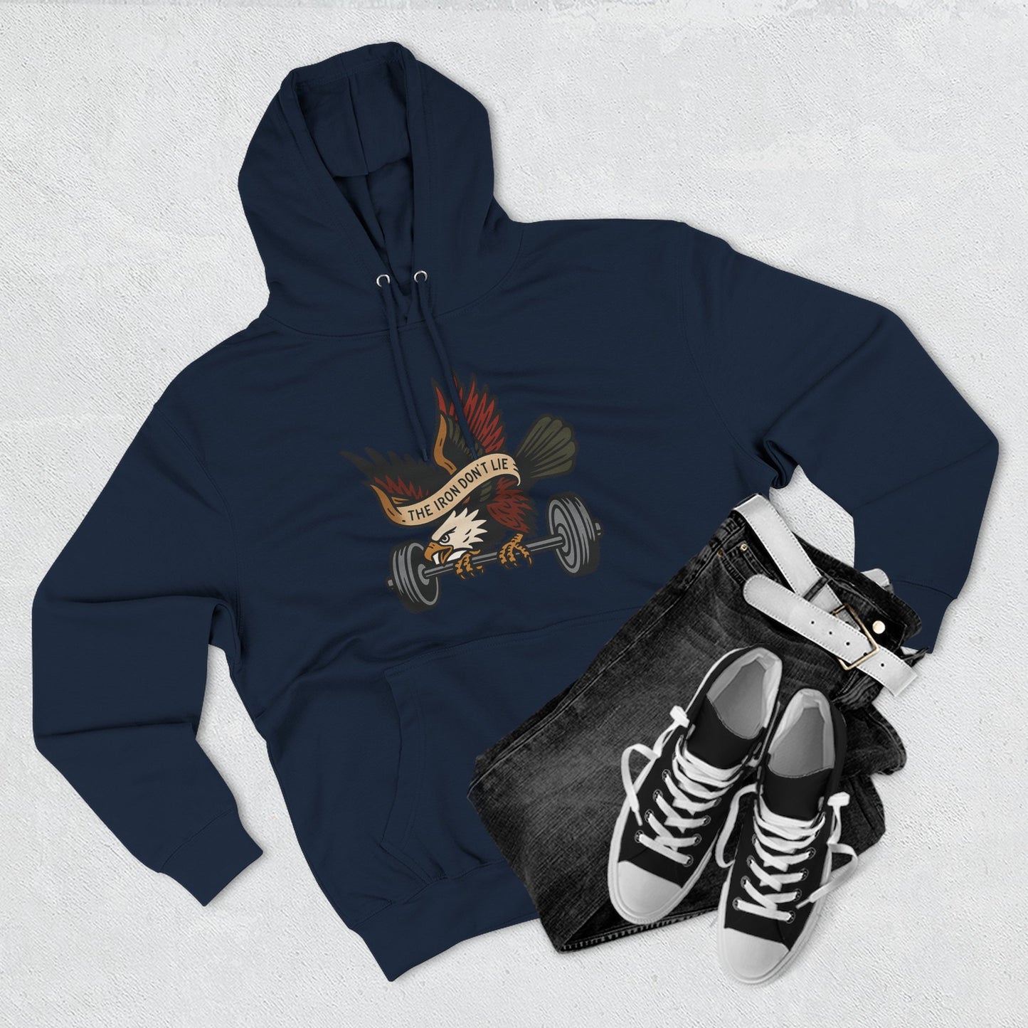Gym Motivation Fleece Hoodie | ‘The Eagle Doesn't Lie’ Workout Pullover, Cozy Fitness Apparel, Gifts for Gym Lovers, Athleisure Sweatshirt
