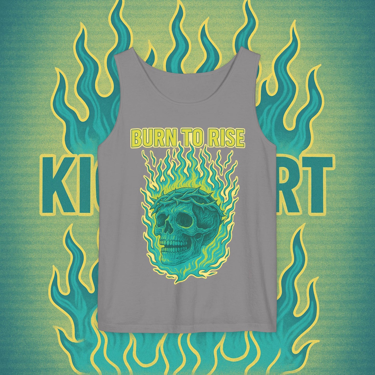 Burn to Rise Phoenix Tank | Kick$tart Motivational Gym Cutoff Shirt