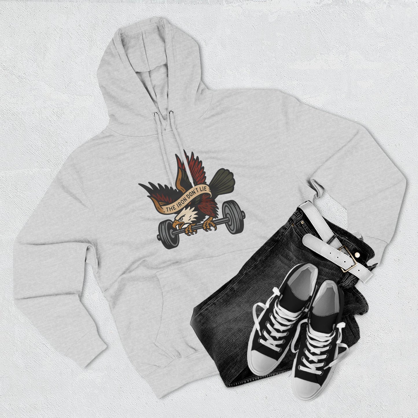 Gym Motivation Fleece Hoodie | ‘The Eagle Doesn't Lie’ Workout Pullover, Cozy Fitness Apparel, Gifts for Gym Lovers, Athleisure Sweatshirt