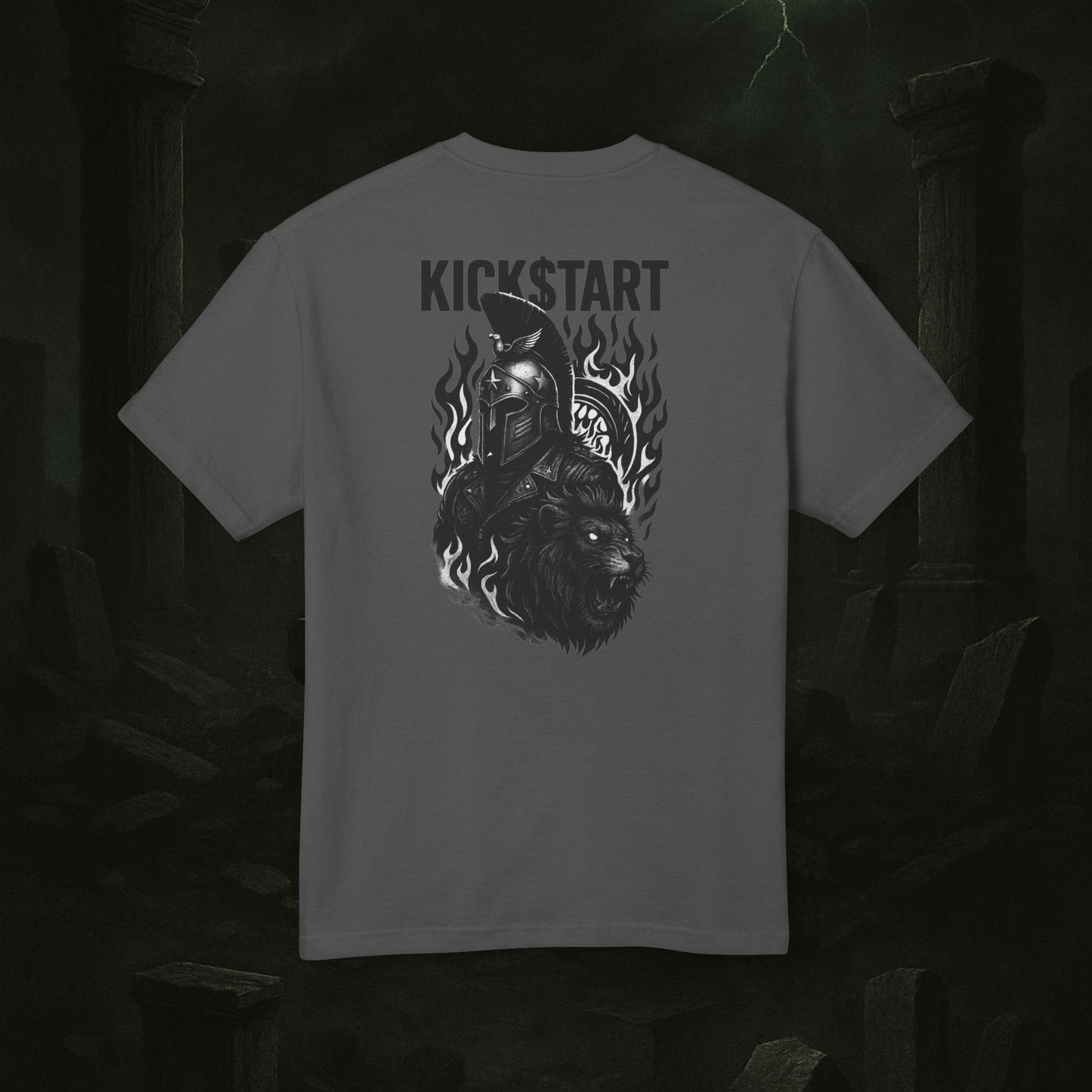 Kick$tart Spartan Tee – Heavyweight Warrior Graphic Shirt