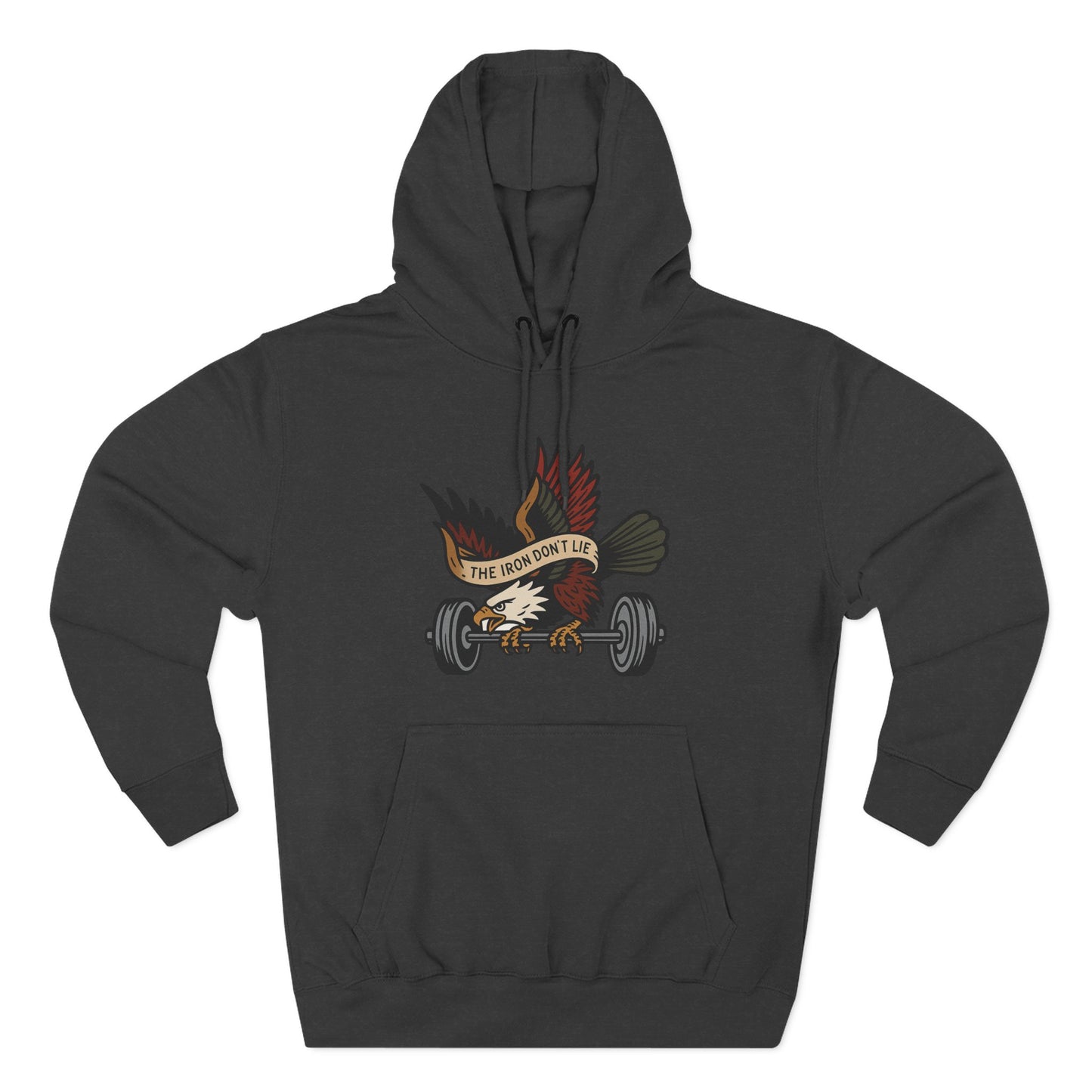 Gym Motivation Fleece Hoodie | ‘The Eagle Doesn't Lie’ Workout Pullover, Cozy Fitness Apparel, Gifts for Gym Lovers, Athleisure Sweatshirt