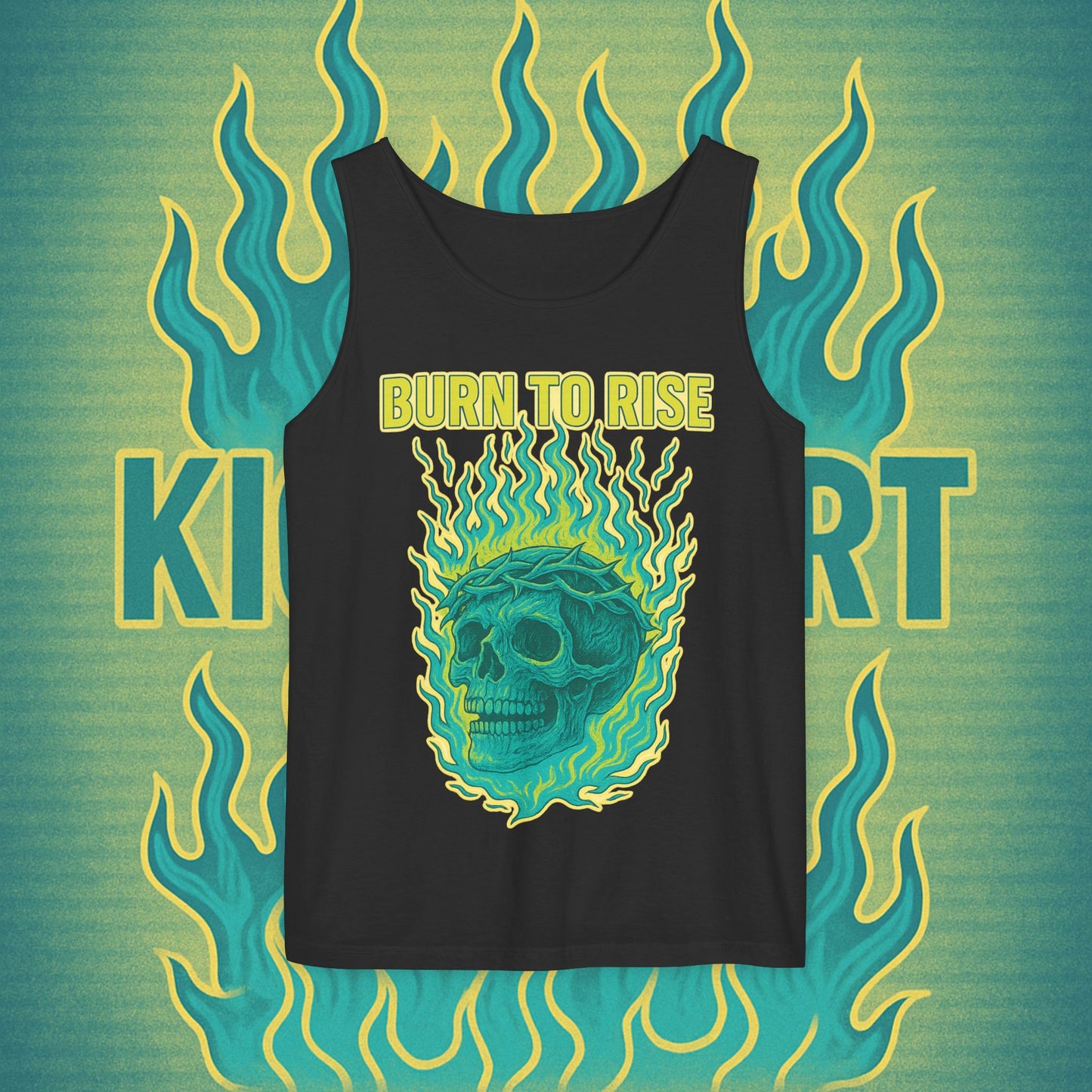 Burn to Rise Phoenix Tank | Kick$tart Motivational Gym Cutoff Shirt