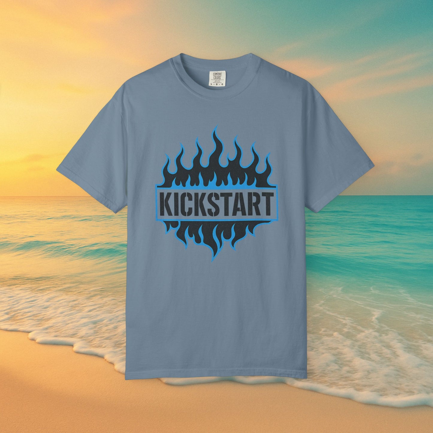 Beach Flames Muscle Tank – Retro Surf & Ride Cutoff Tee