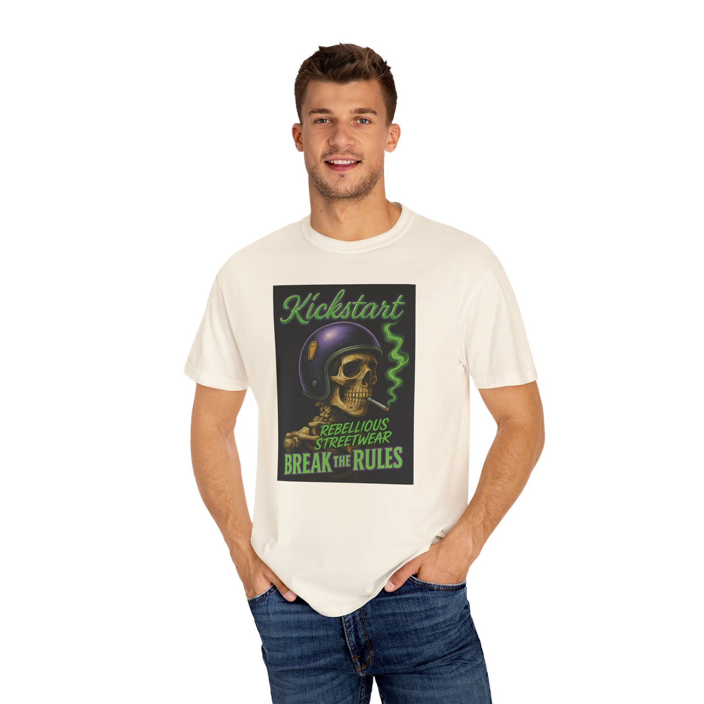 Kickstart Rebellious Streetwear T-Shirt, Break the Rules