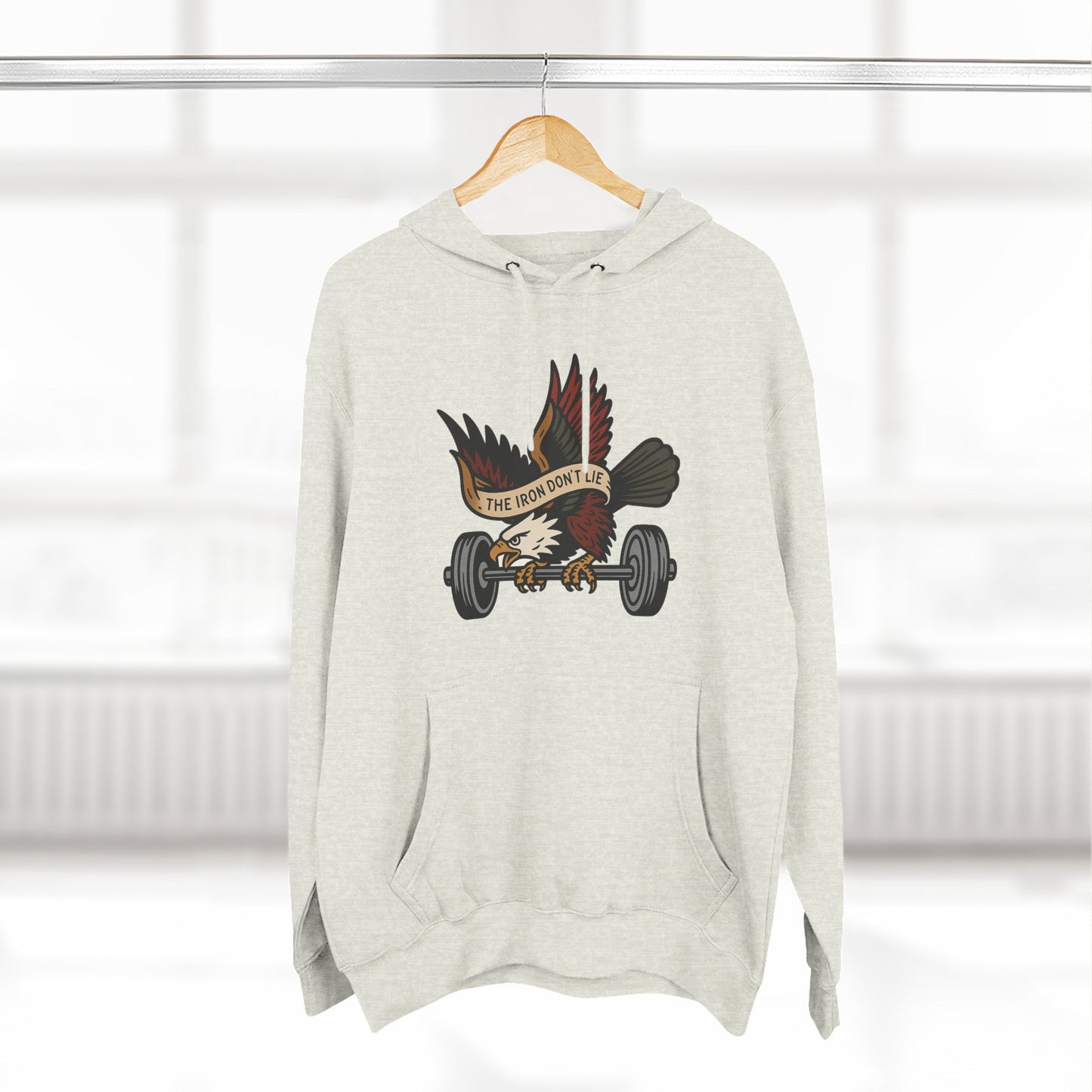 Gym Motivation Fleece Hoodie | ‘The Eagle Doesn't Lie’ Workout Pullover, Cozy Fitness Apparel, Gifts for Gym Lovers, Athleisure Sweatshirt