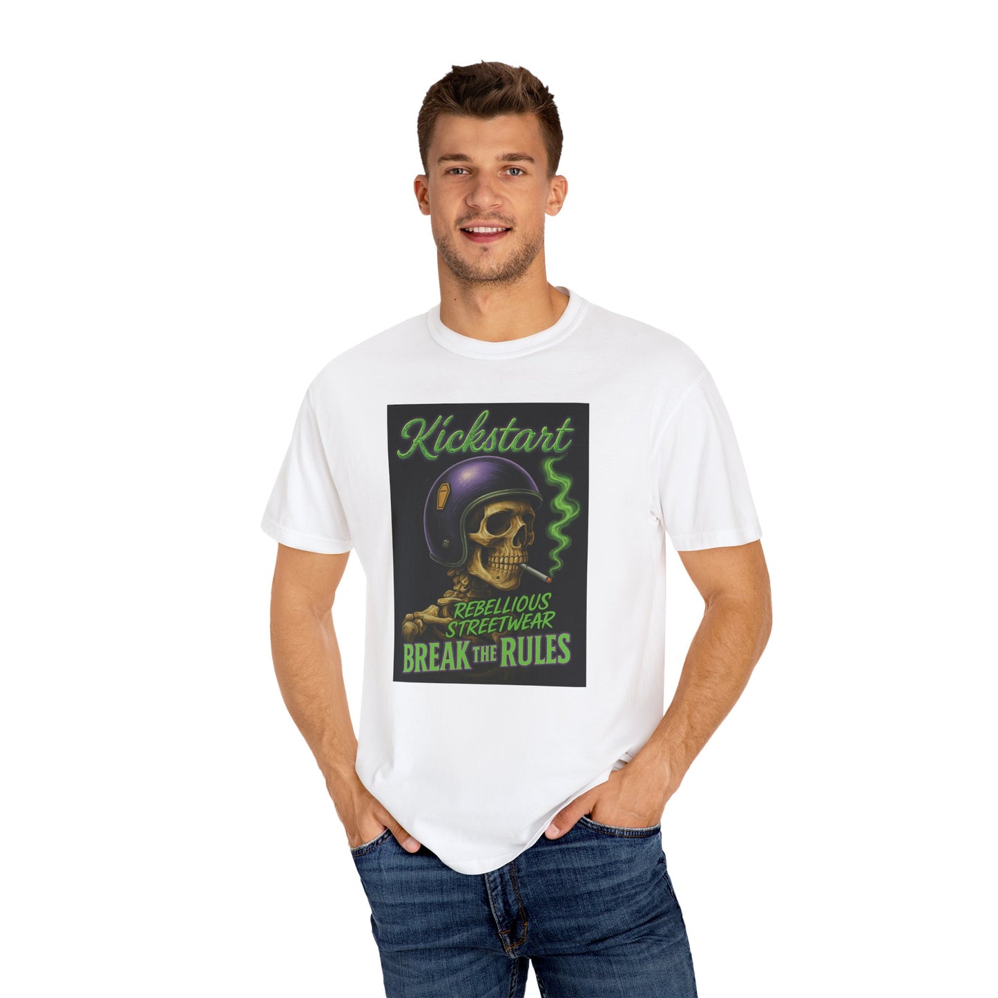 Kickstart Rebellious Streetwear T-Shirt, Break the Rules