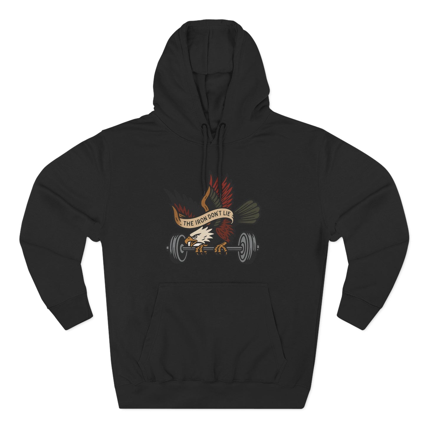 Gym Motivation Fleece Hoodie | ‘The Eagle Doesn't Lie’ Workout Pullover, Cozy Fitness Apparel, Gifts for Gym Lovers, Athleisure Sweatshirt
