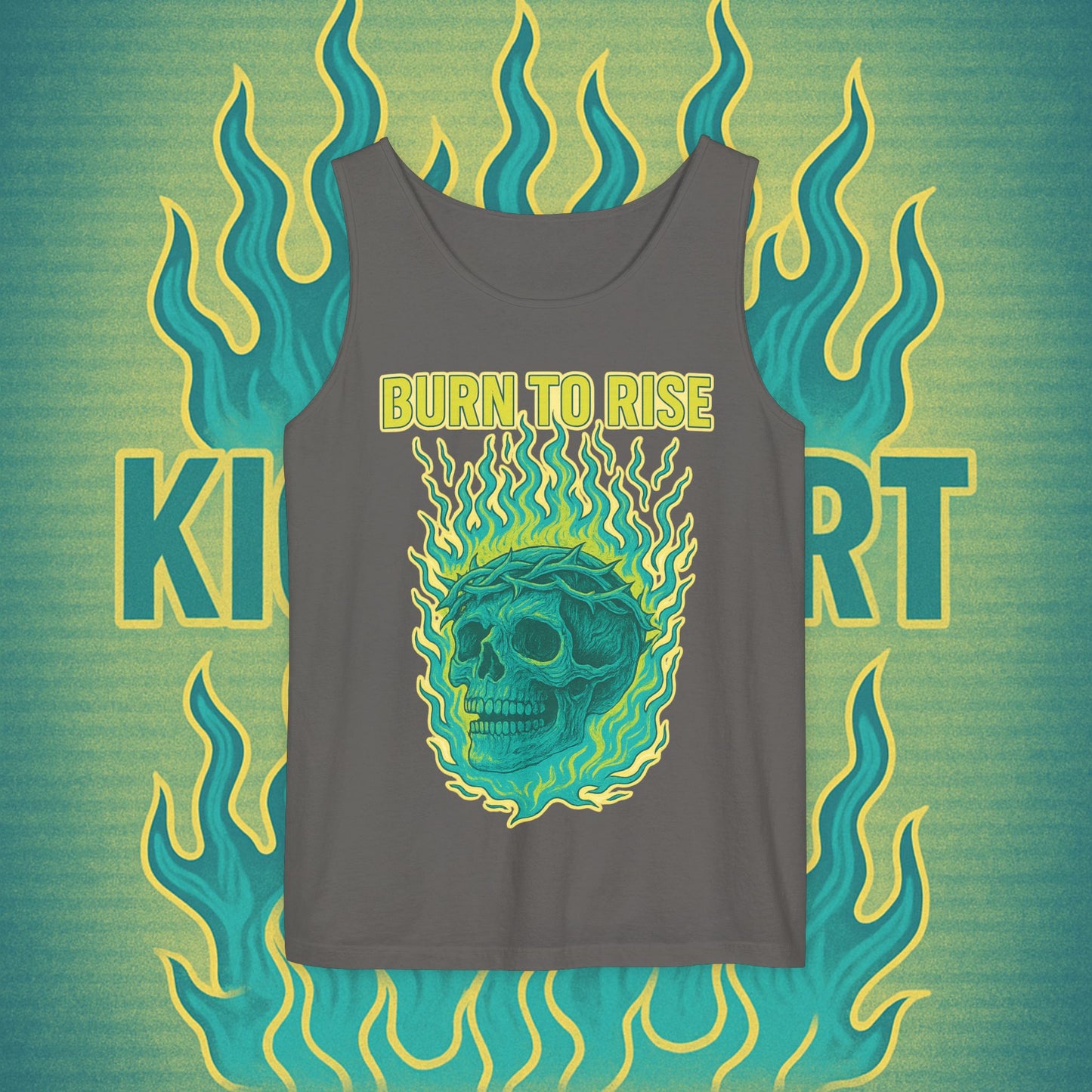 Burn to Rise Phoenix Tank | Kick$tart Motivational Gym Cutoff Shirt