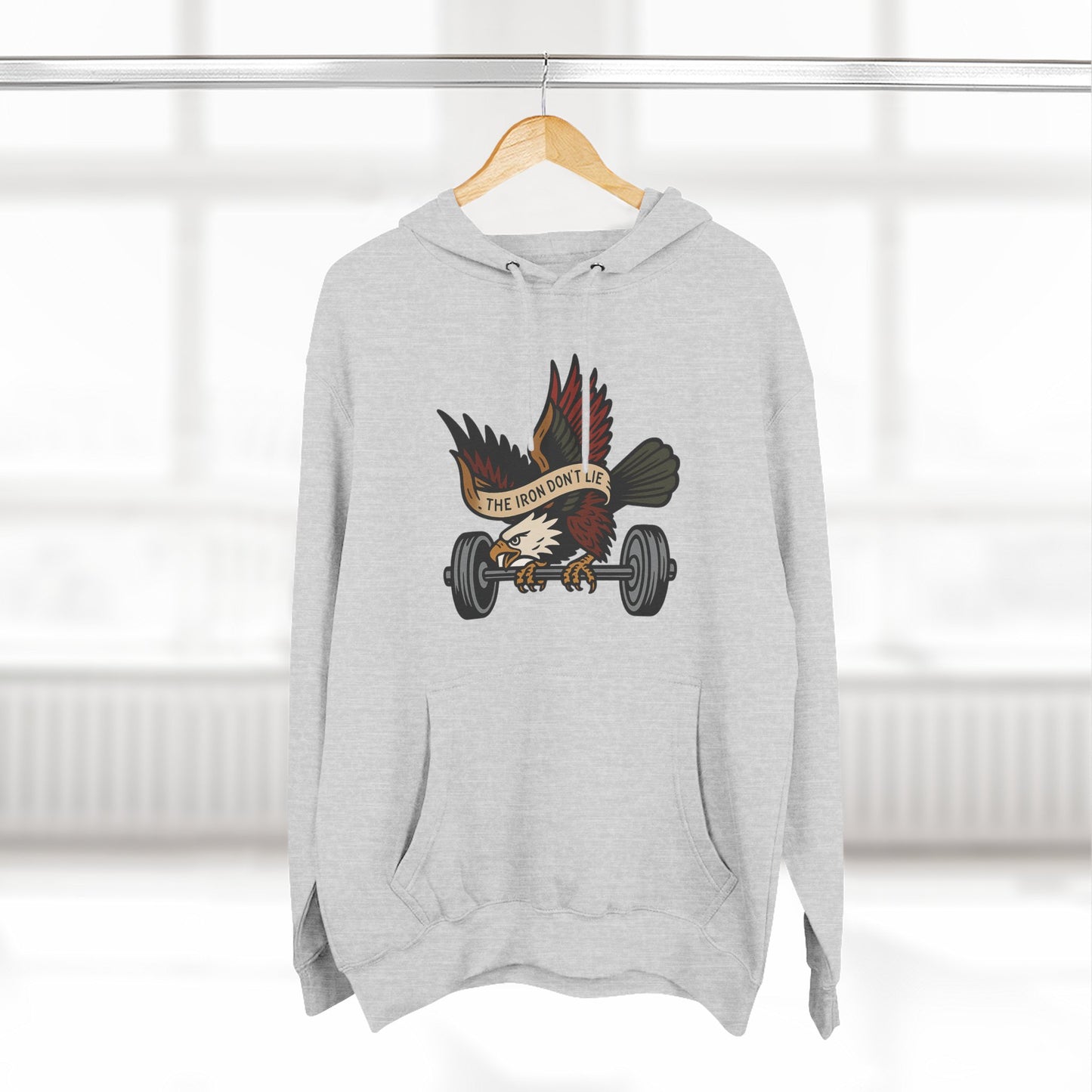 Gym Motivation Fleece Hoodie | ‘The Eagle Doesn't Lie’ Workout Pullover, Cozy Fitness Apparel, Gifts for Gym Lovers, Athleisure Sweatshirt