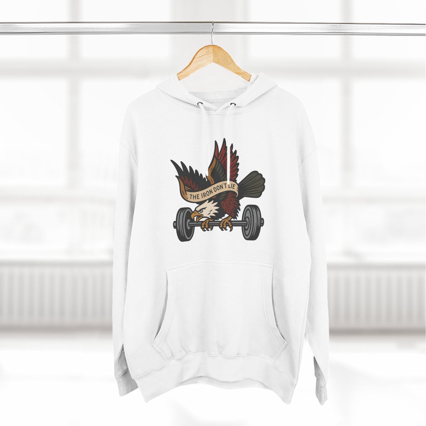 Gym Motivation Fleece Hoodie | ‘The Eagle Doesn't Lie’ Workout Pullover, Cozy Fitness Apparel, Gifts for Gym Lovers, Athleisure Sweatshirt