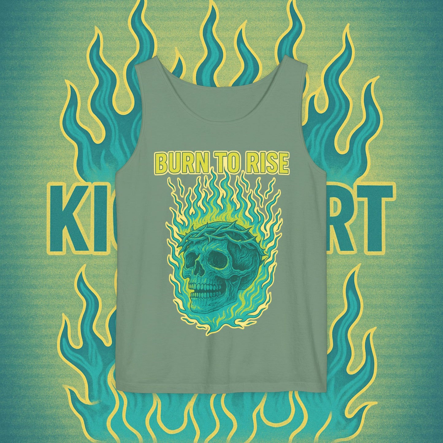 Burn to Rise Phoenix Tank | Kick$tart Motivational Gym Cutoff Shirt