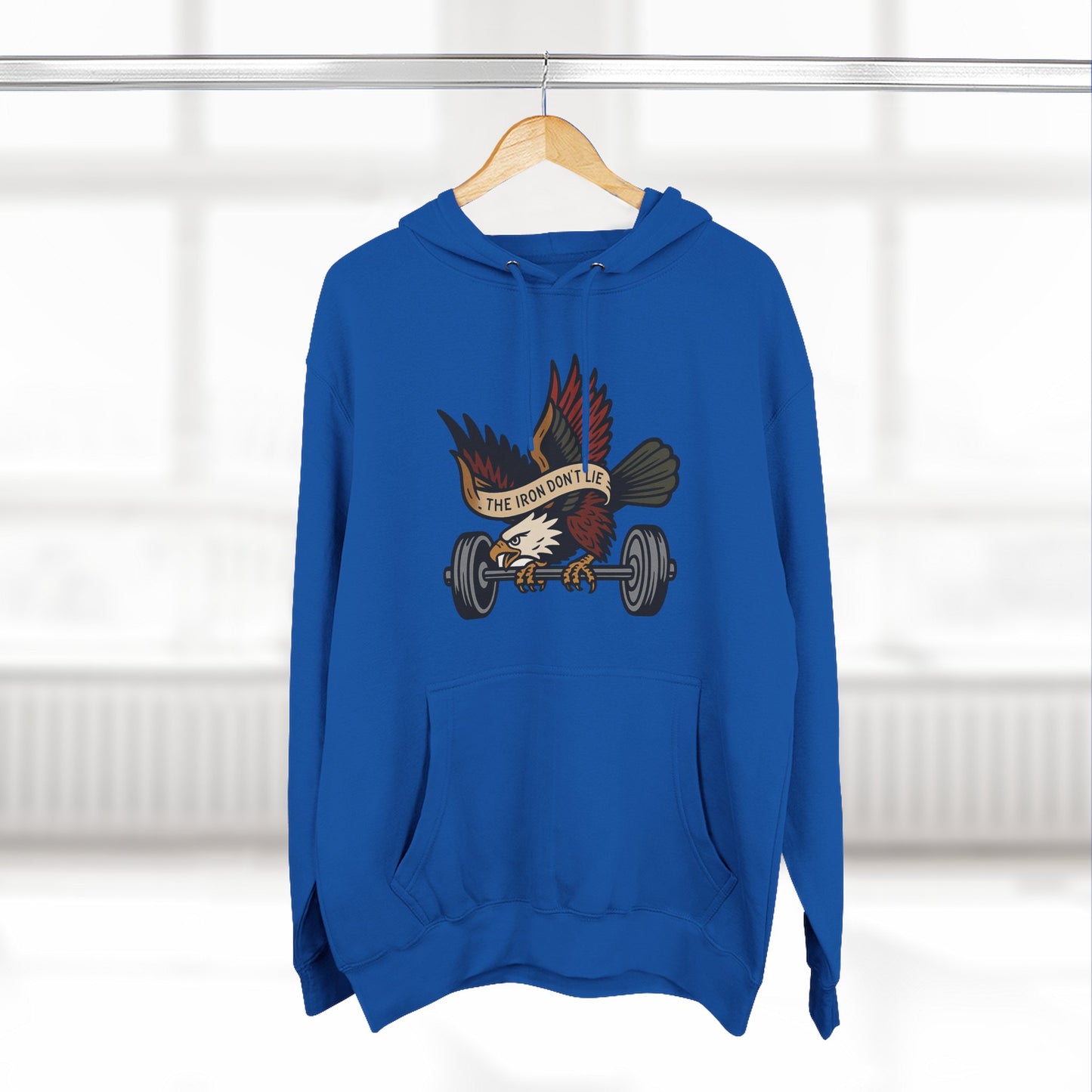 Gym Motivation Fleece Hoodie | ‘The Eagle Doesn't Lie’ Workout Pullover, Cozy Fitness Apparel, Gifts for Gym Lovers, Athleisure Sweatshirt