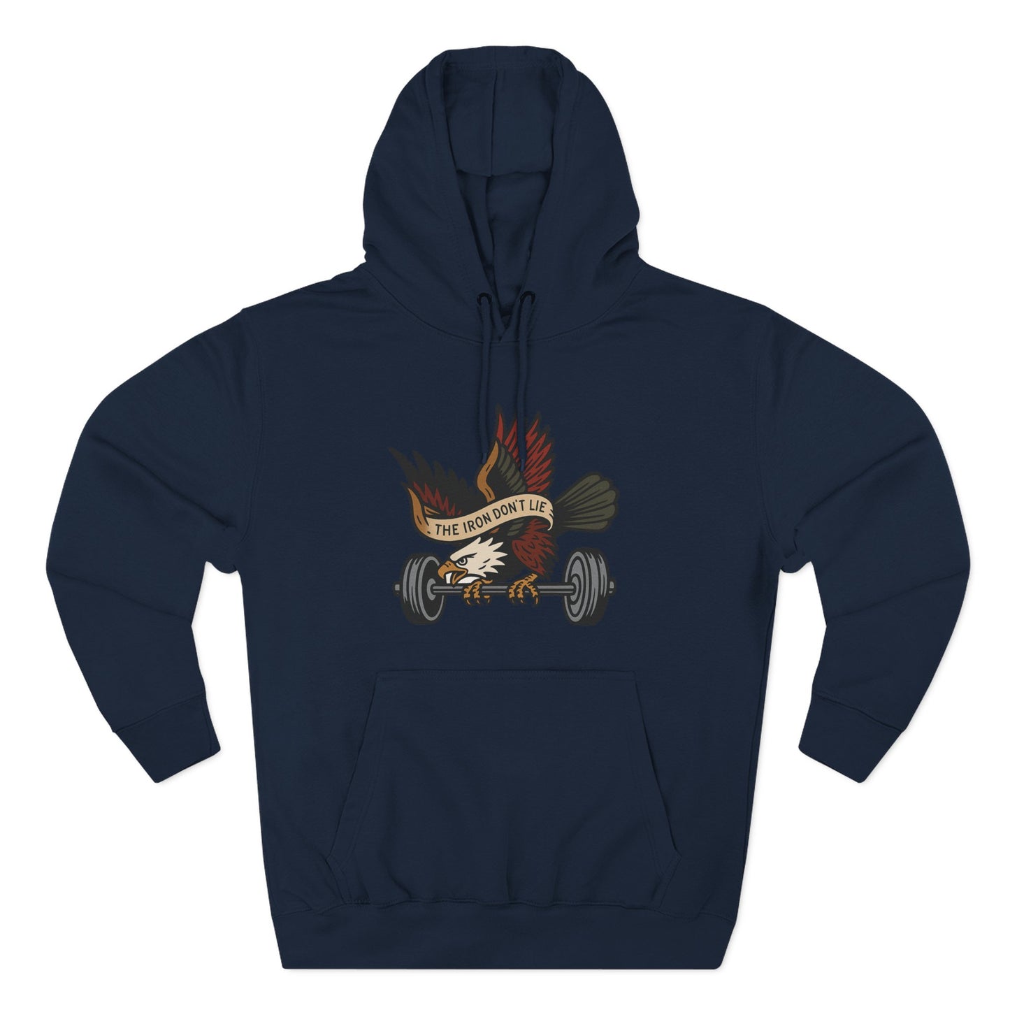 Gym Motivation Fleece Hoodie | ‘The Eagle Doesn't Lie’ Workout Pullover, Cozy Fitness Apparel, Gifts for Gym Lovers, Athleisure Sweatshirt