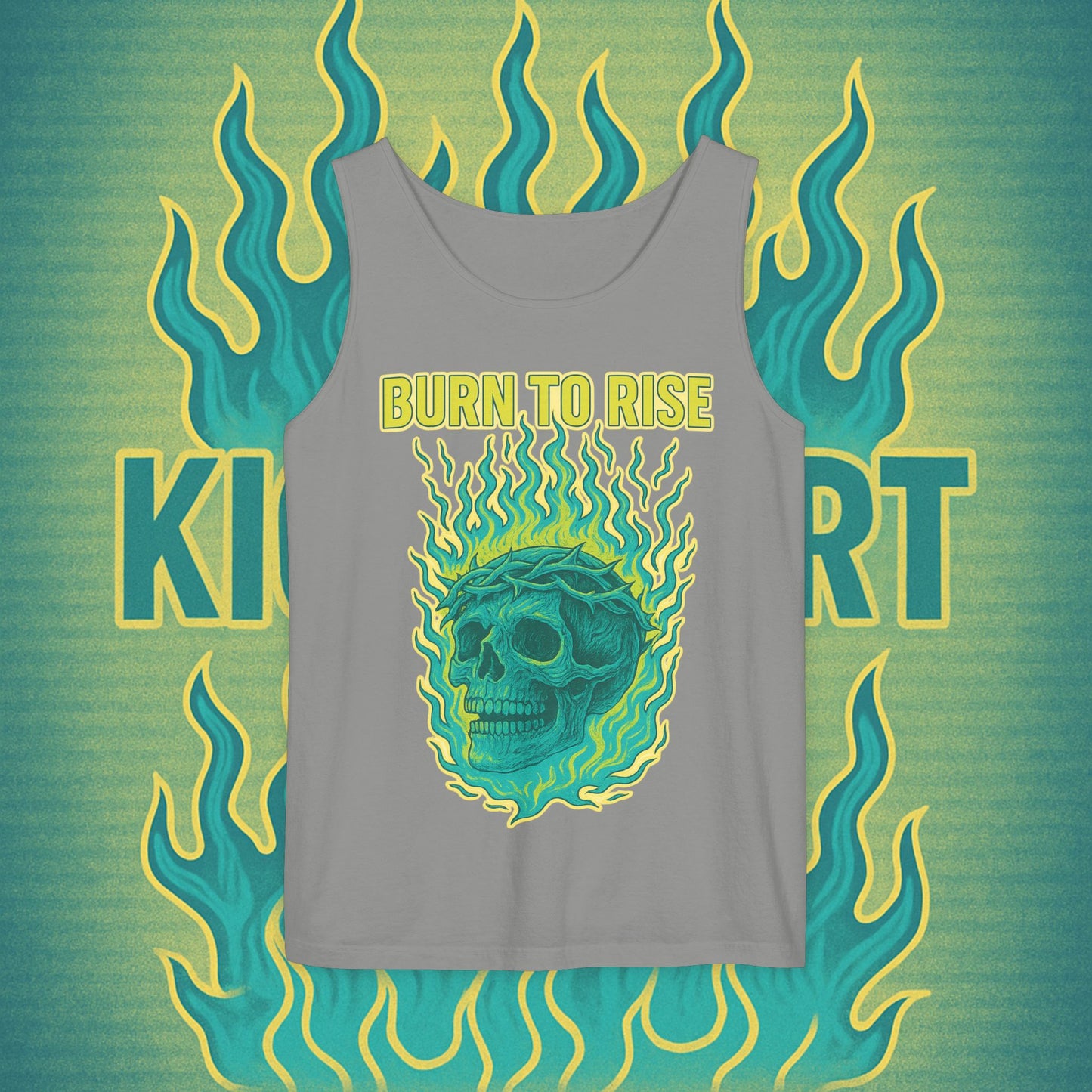 Burn to Rise Phoenix Tank | Kick$tart Motivational Gym Cutoff Shirt