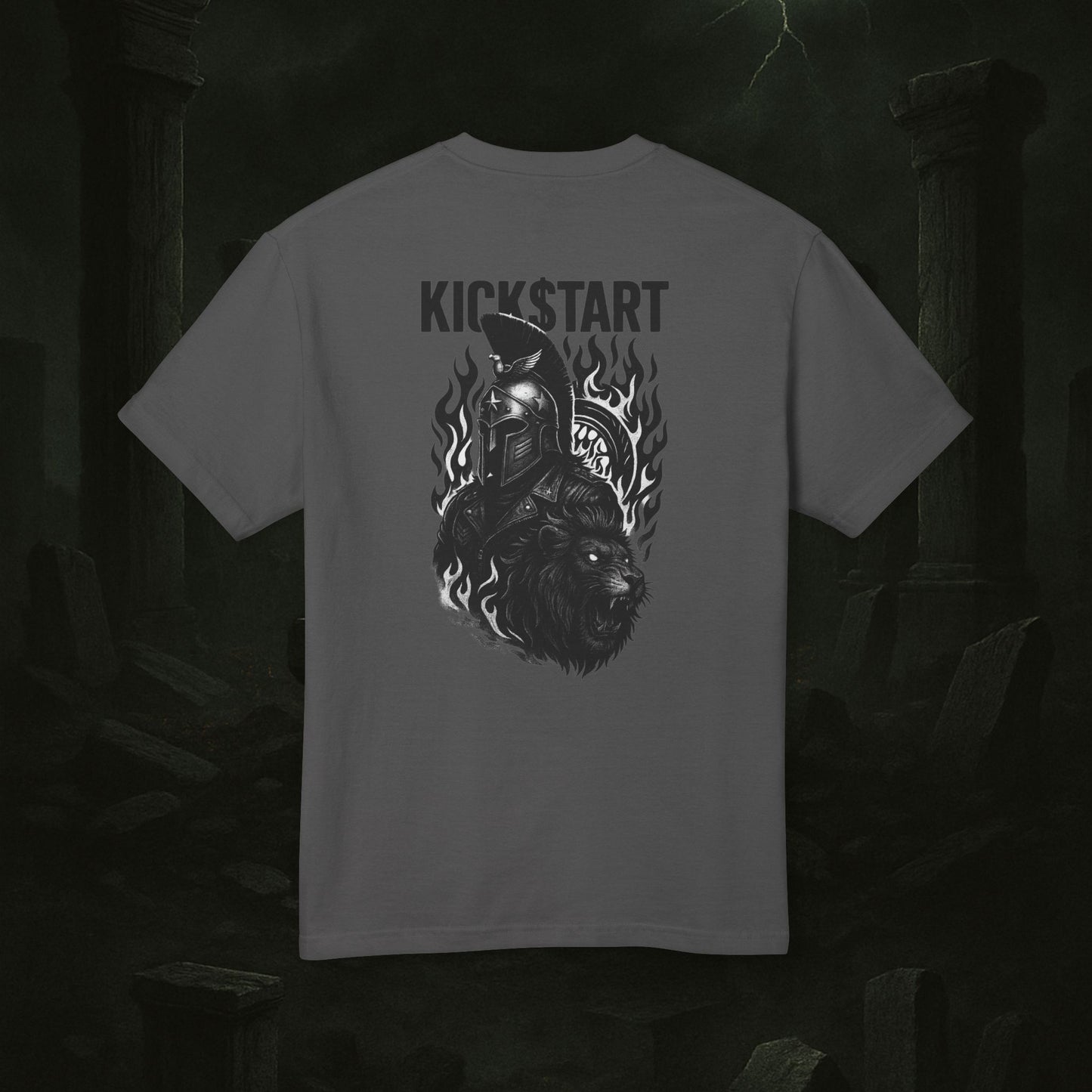 Kick$tart Spartan Tee – Heavyweight Warrior Graphic Shirt