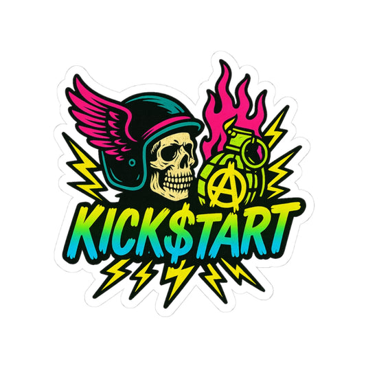 Death Head Anarchy Sticker – Kick$tart Original Skull Decal