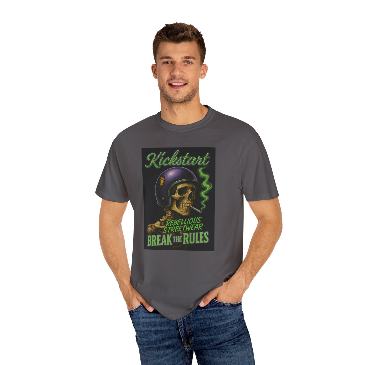 Kickstart Rebellious Streetwear T-Shirt, Break the Rules