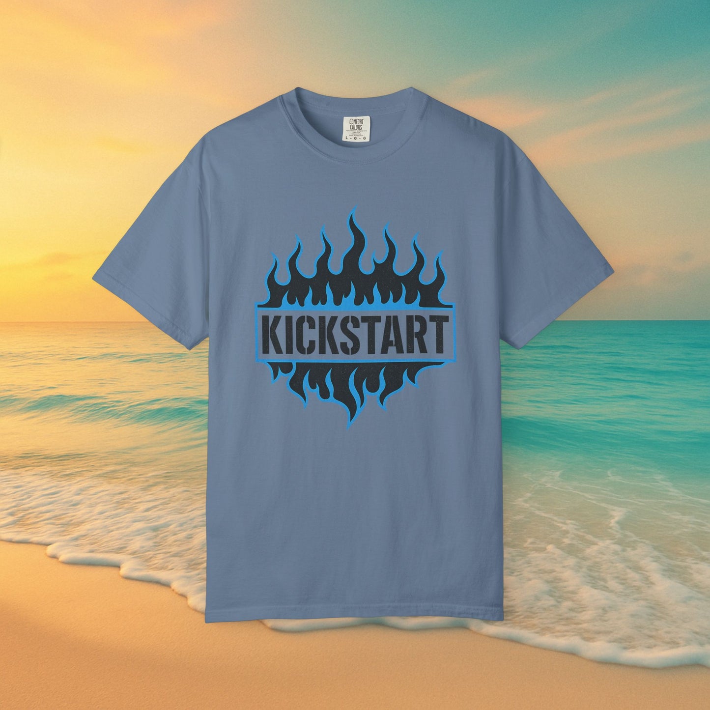 Beach Flames Muscle Tank – Retro Surf & Ride Cutoff Tee