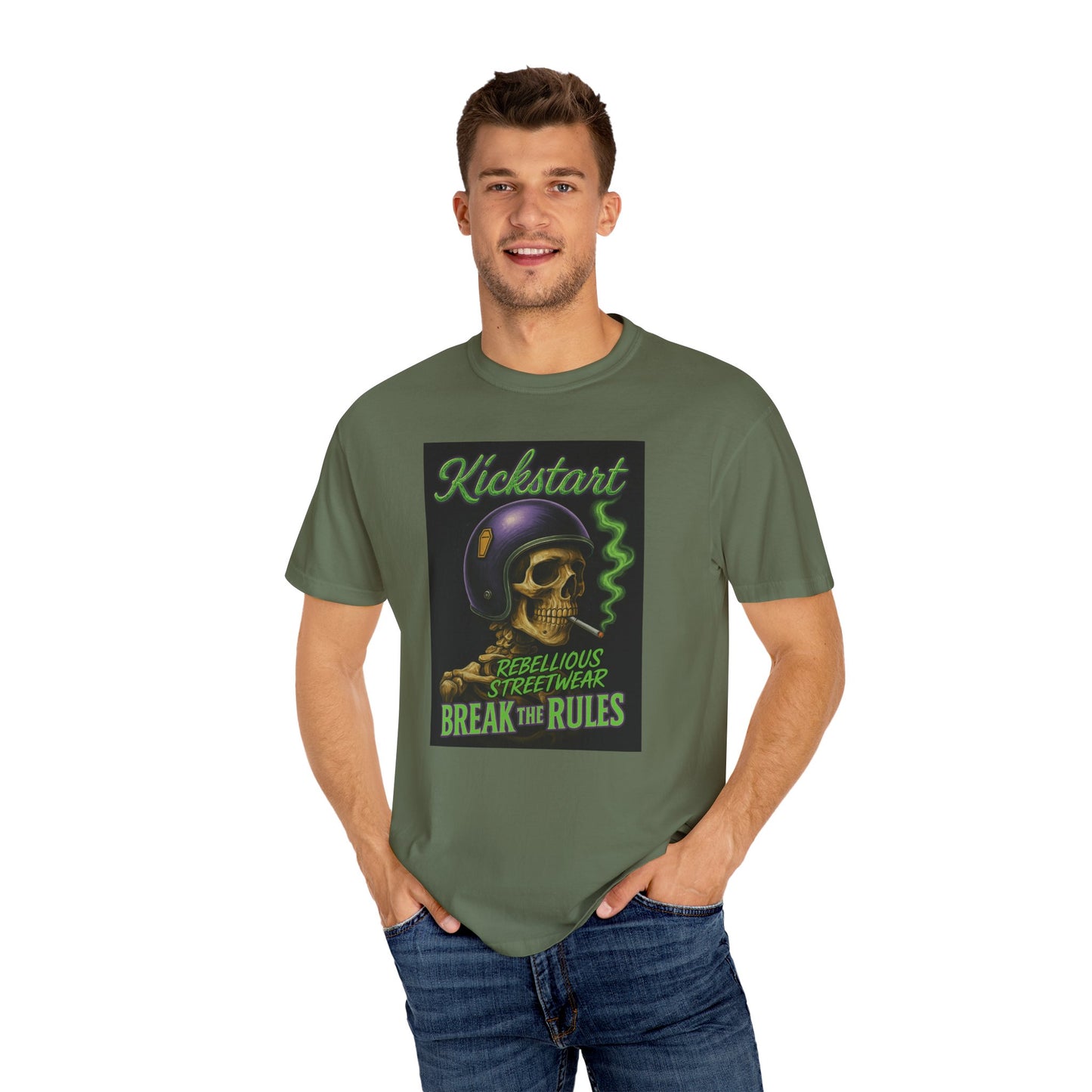 Kickstart Rebellious Streetwear T-Shirt, Break the Rules
