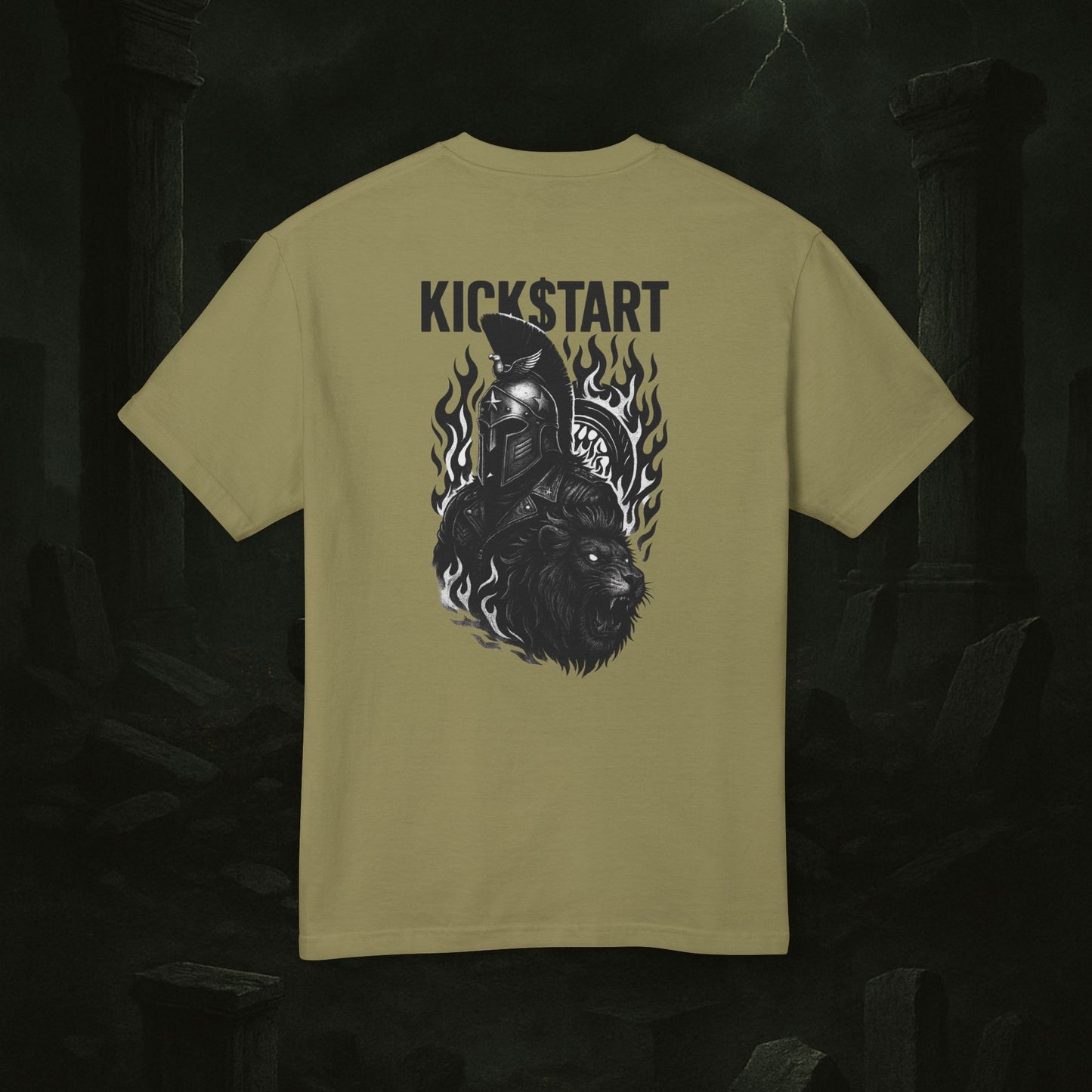Kick$tart Spartan Tee – Heavyweight Warrior Graphic Shirt