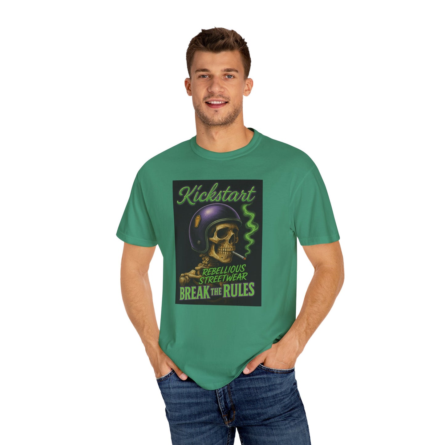 Kickstart Rebellious Streetwear T-Shirt, Break the Rules