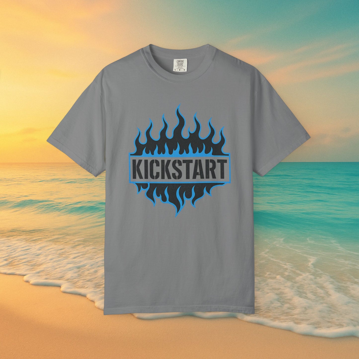 Beach Flames Muscle Tank – Retro Surf & Ride Cutoff Tee