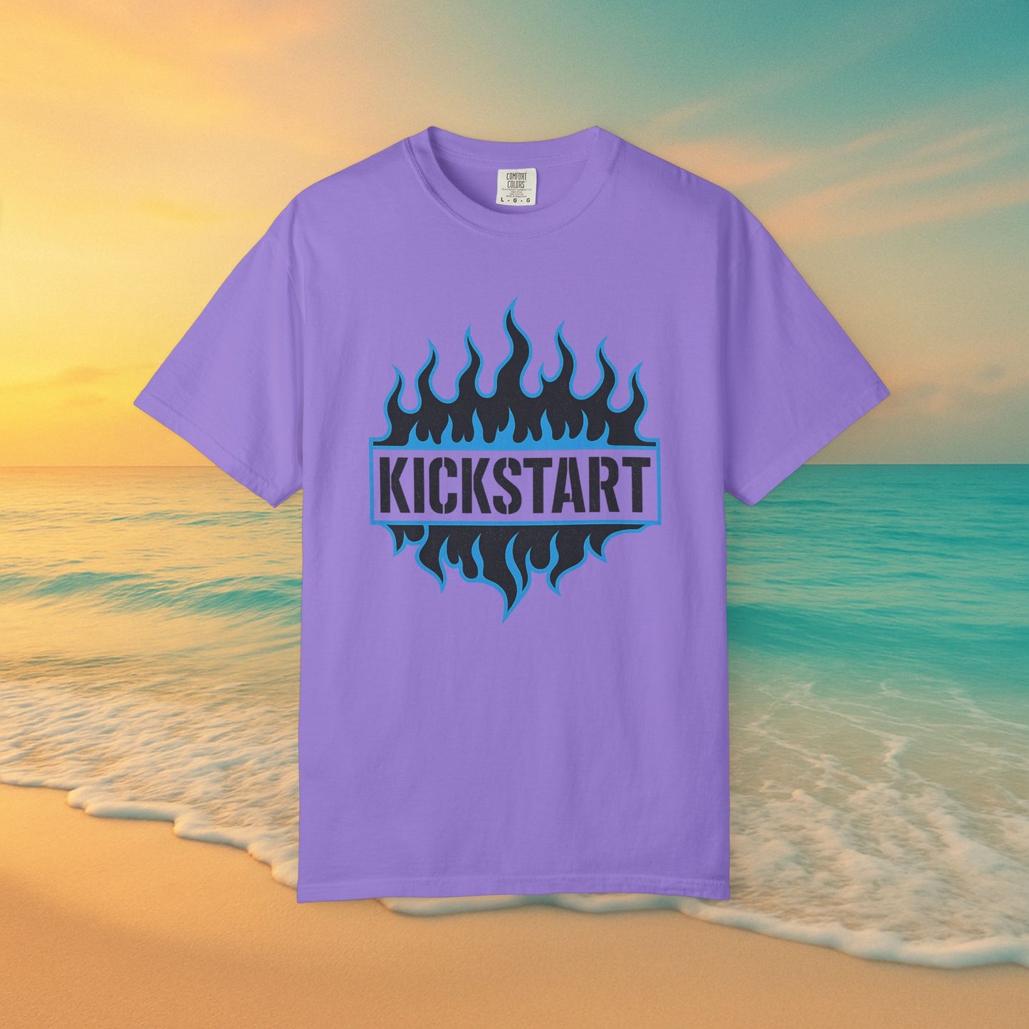 Beach Flames Muscle Tank – Retro Surf & Ride Cutoff Tee
