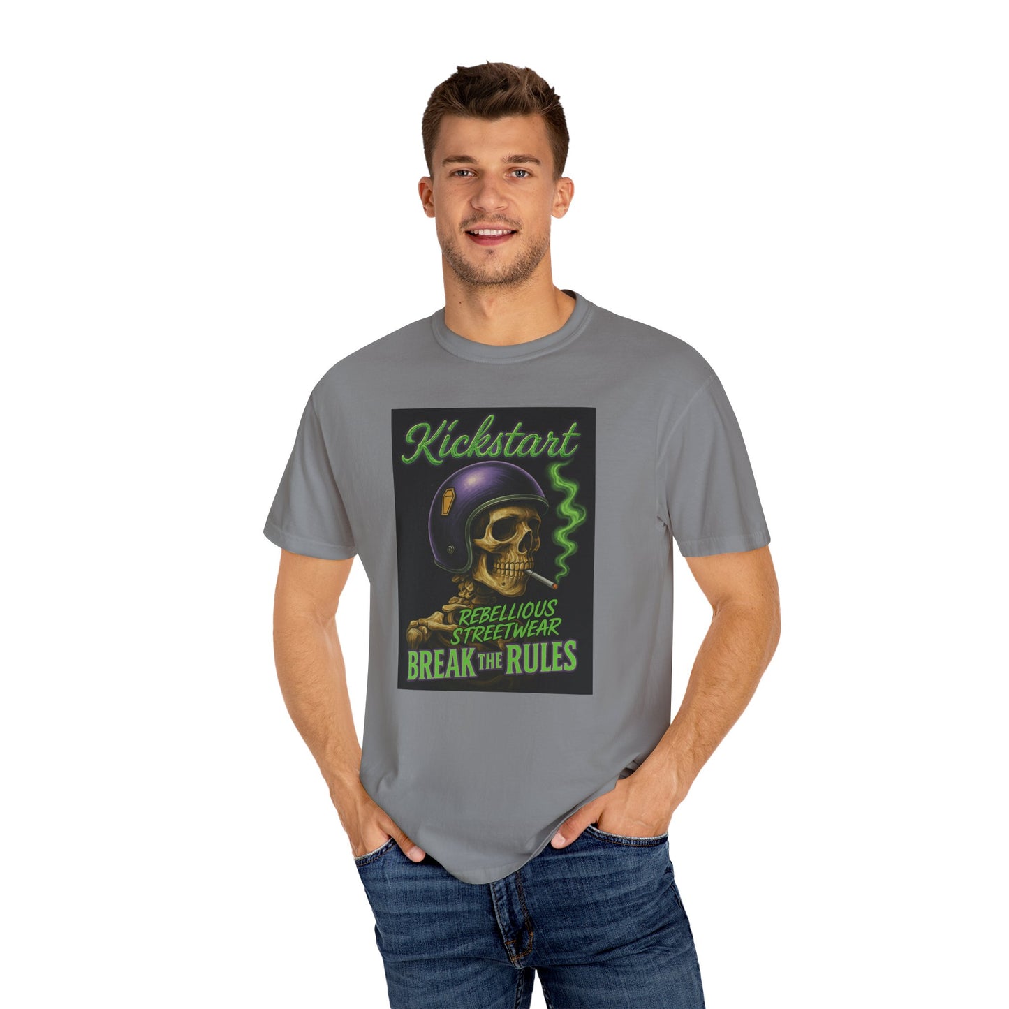 Kickstart Rebellious Streetwear T-Shirt, Break the Rules