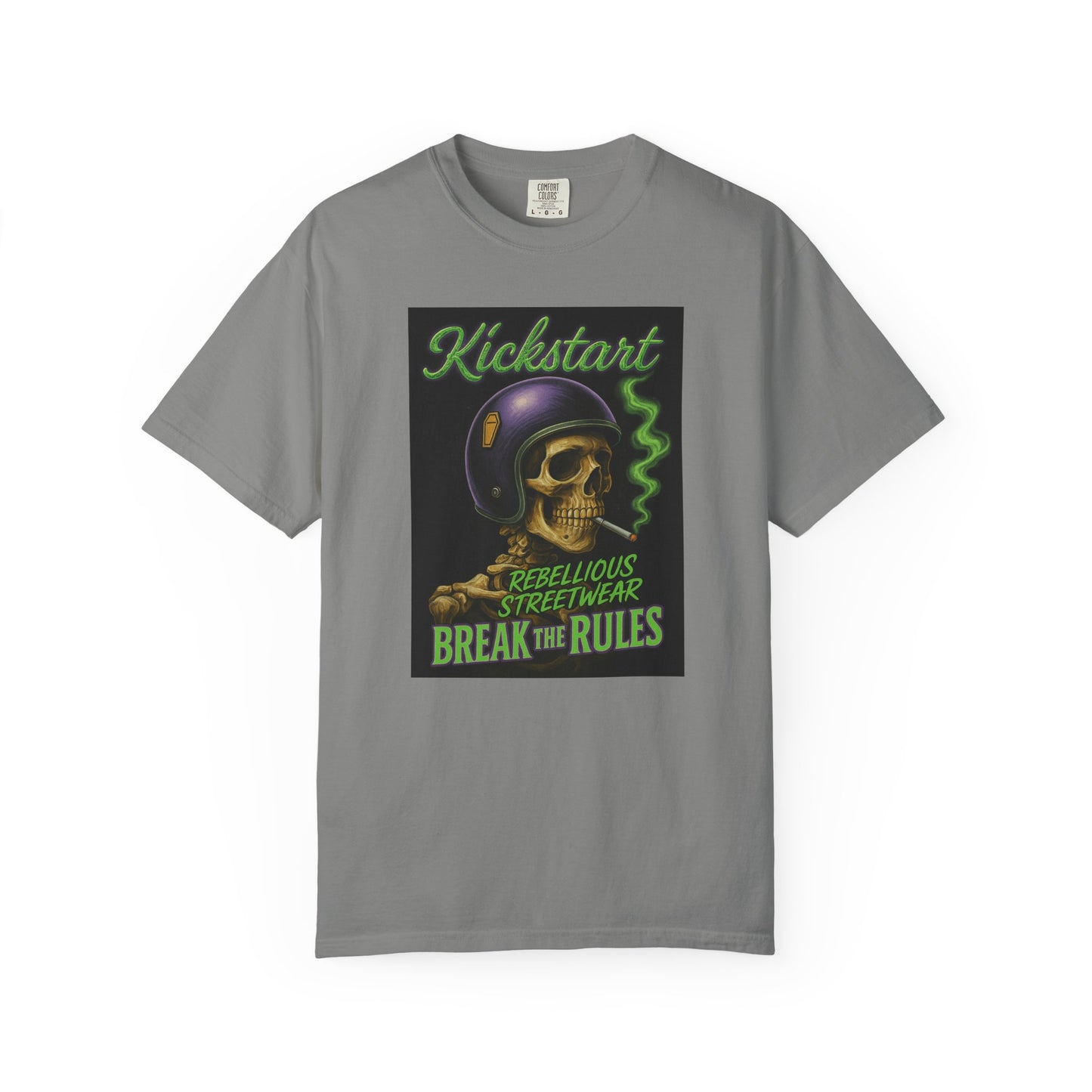 Kickstart Rebellious Streetwear T-Shirt, Break the Rules