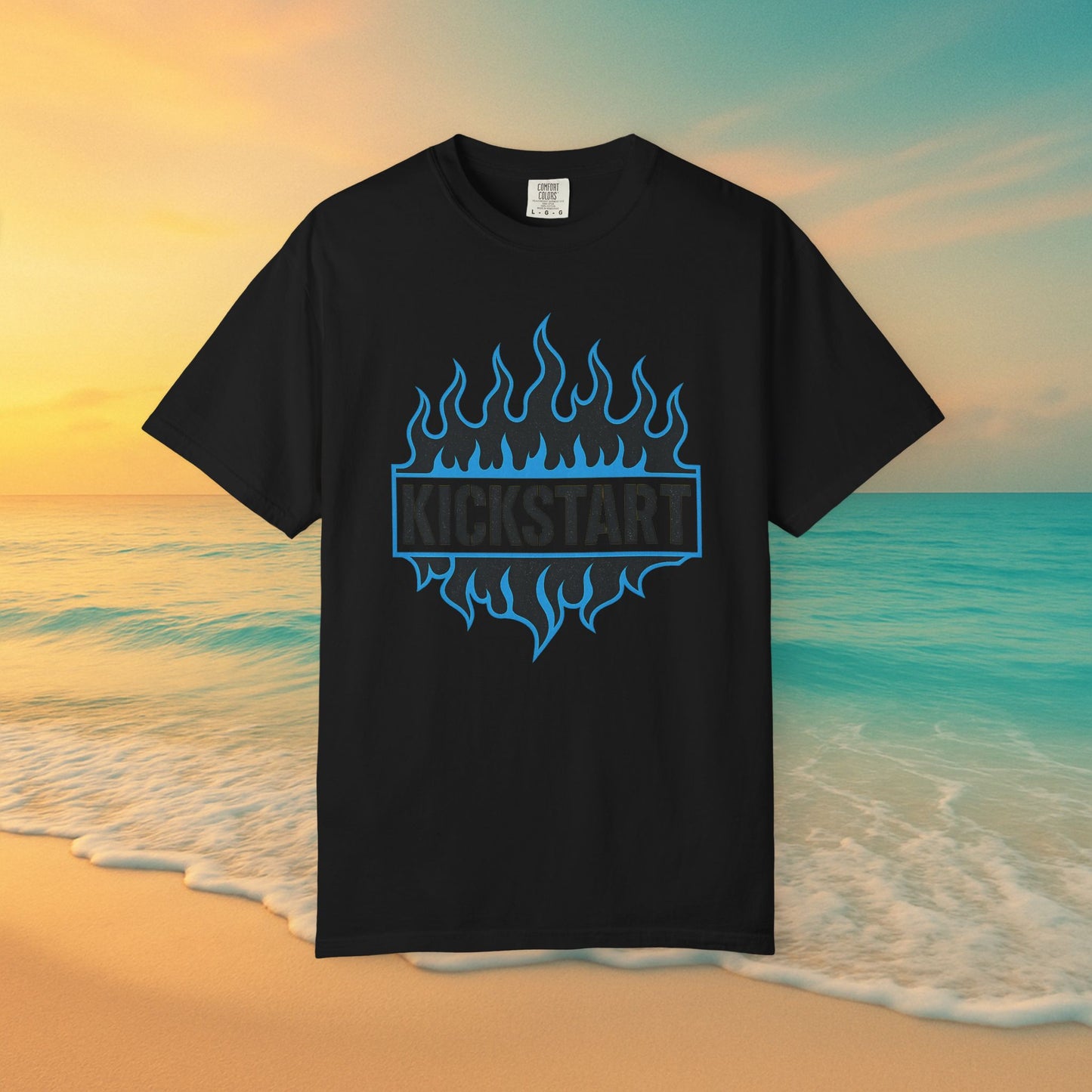 Beach Flames Muscle Tank – Retro Surf & Ride Cutoff Tee