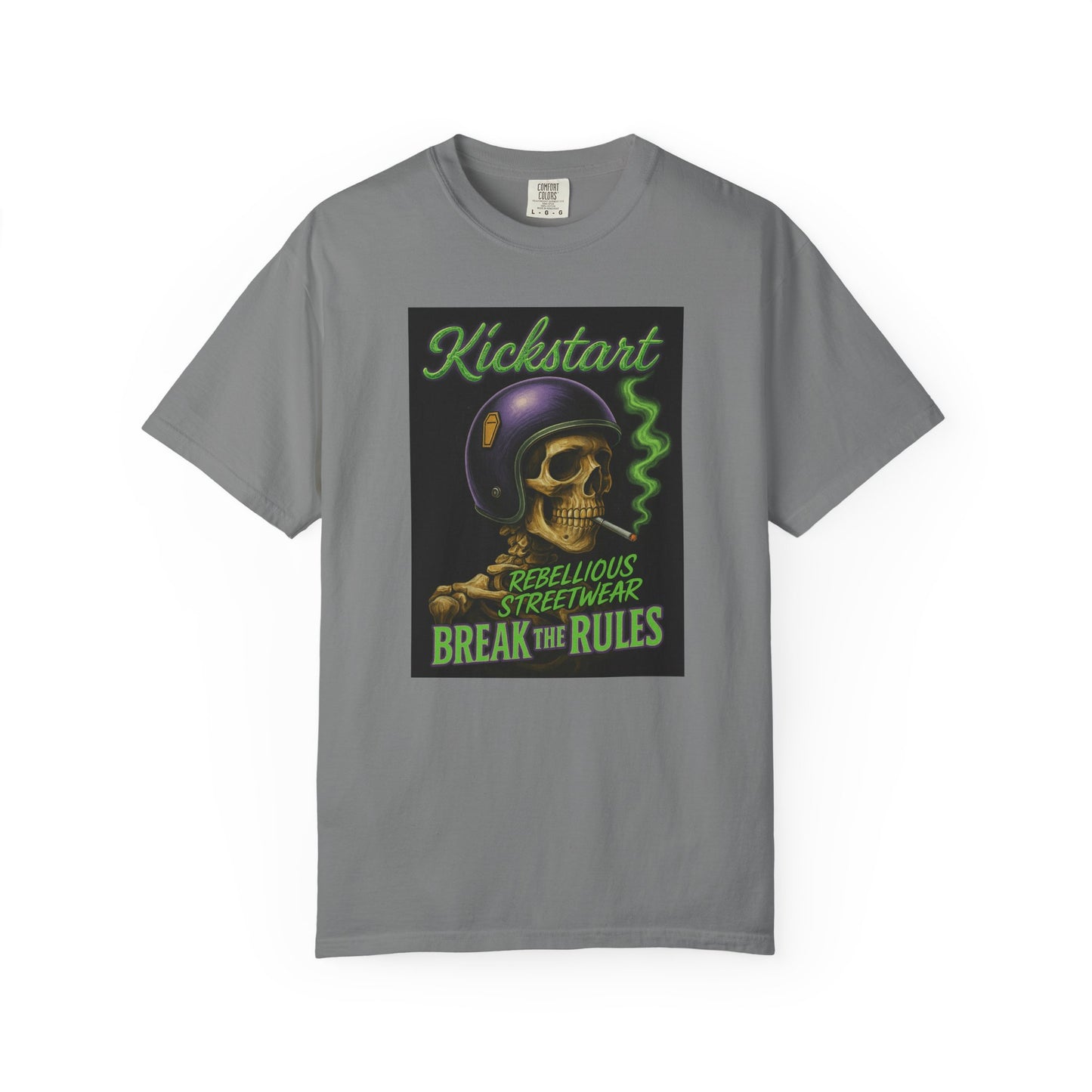 Kickstart Rebellious Streetwear T-Shirt, Break the Rules