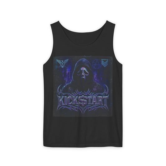 Kickstart Unisex Garment-Dyed Tank Top | Relaxed Fit Workout Tee, Music Festival Wear, Summer Essential, Gift for Music Lovers