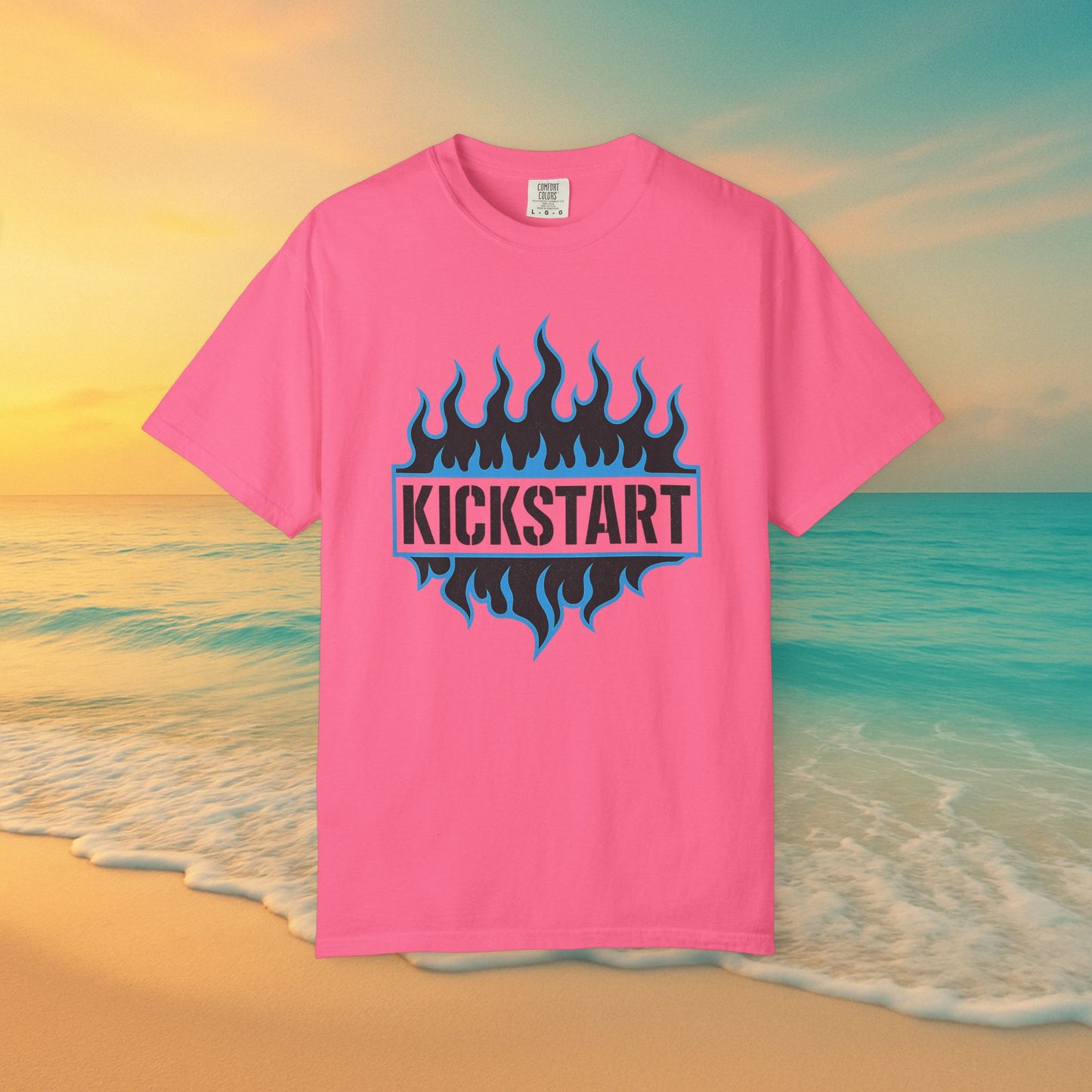 Beach Flames Muscle Tank – Retro Surf & Ride Cutoff Tee