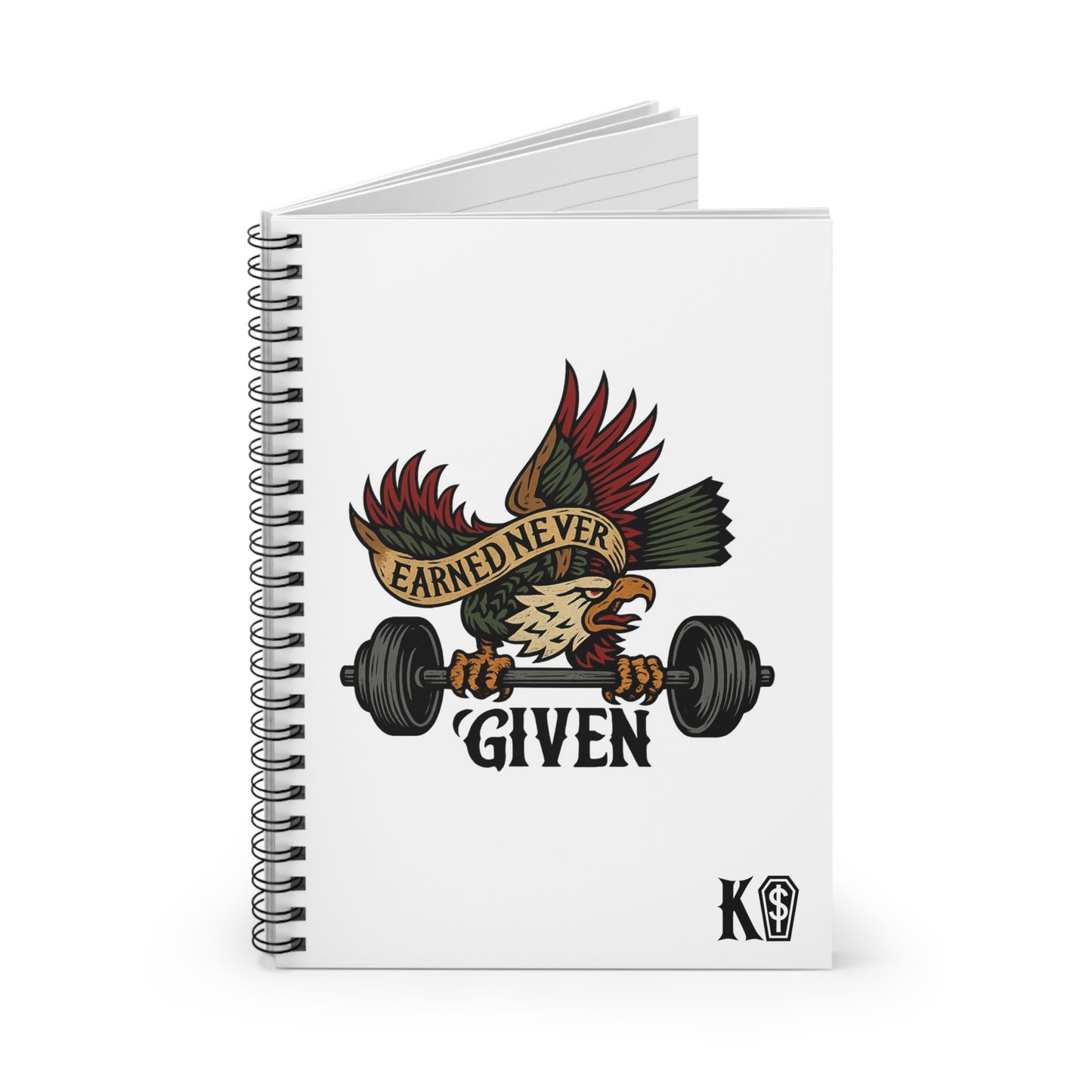 Earned Never Given, Workout Journal, Fitness Planner, Gym Notepad, Journal