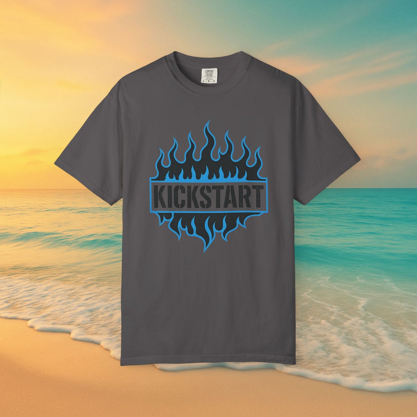 Beach Flames Muscle Tank – Retro Surf & Ride Cutoff Tee