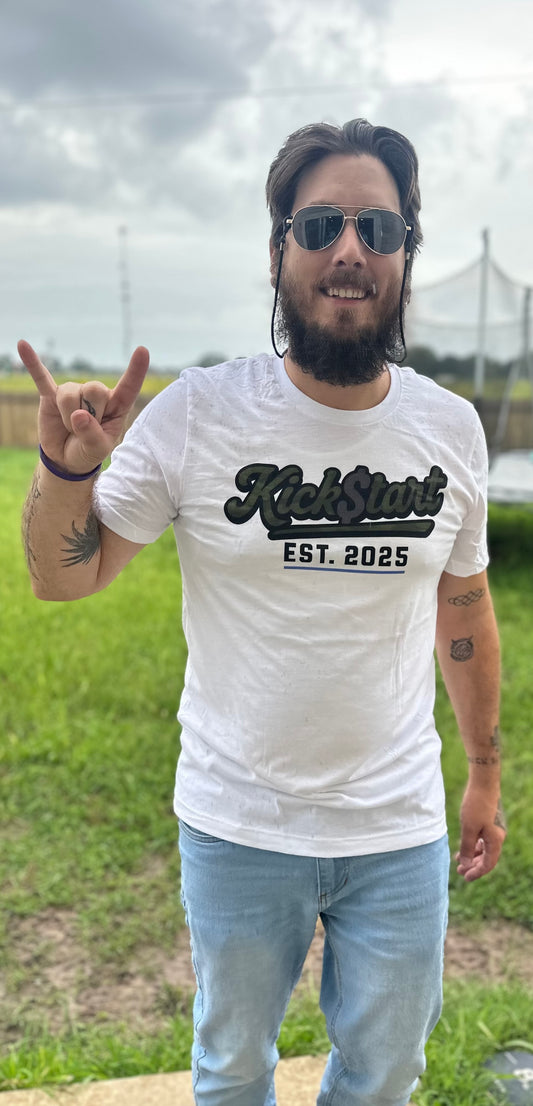 Kick$tart EST Logo Tee – Founding Year Motorcycle Lifestyle Shirt