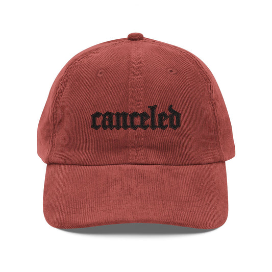 Vintage Canceled Corduroy Cap, Unisex Cap