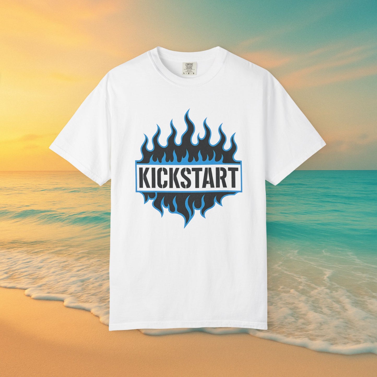 Beach Flames Muscle Tank – Retro Surf & Ride Cutoff Tee