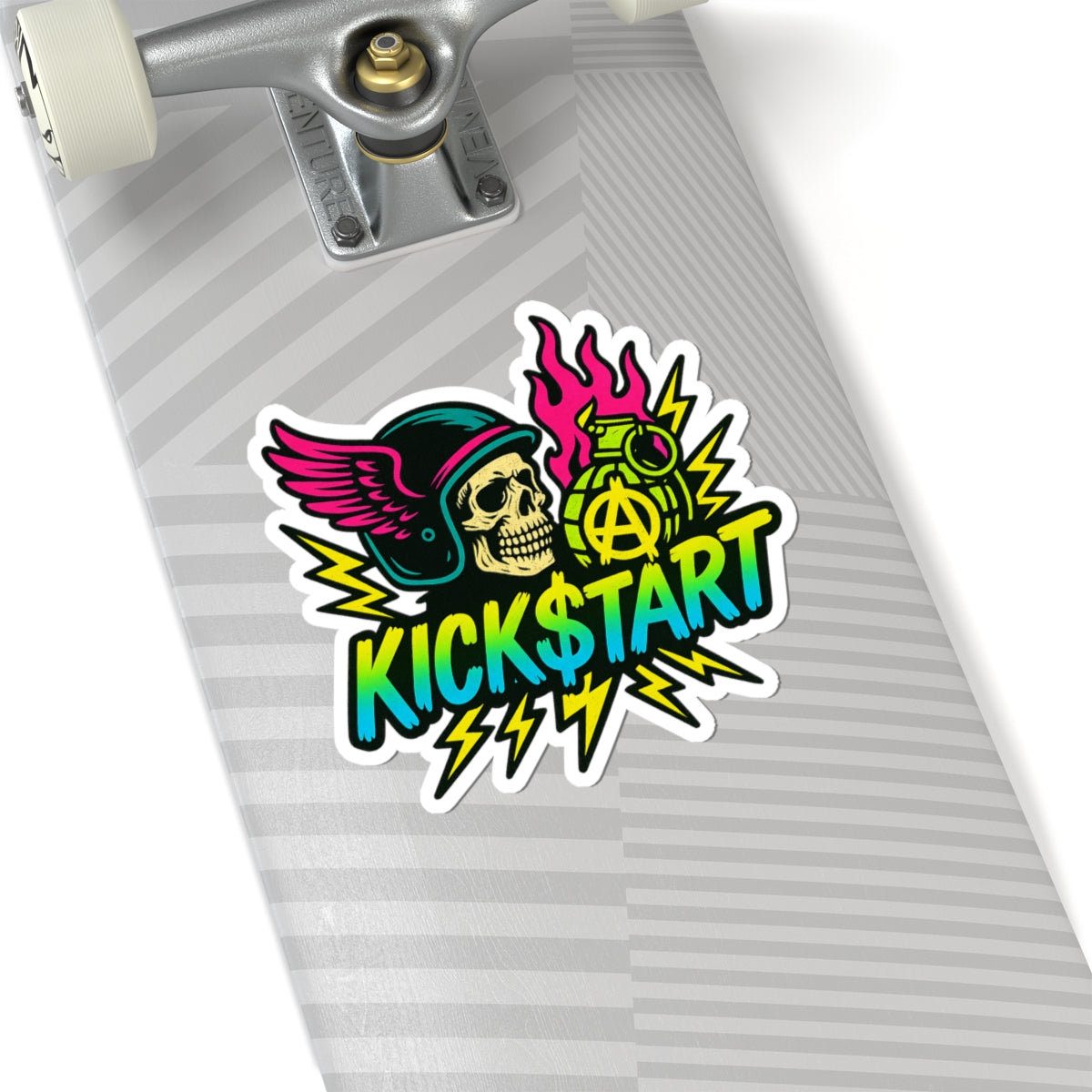 Death Head Anarchy Sticker – Kick$tart Original Skull Decal