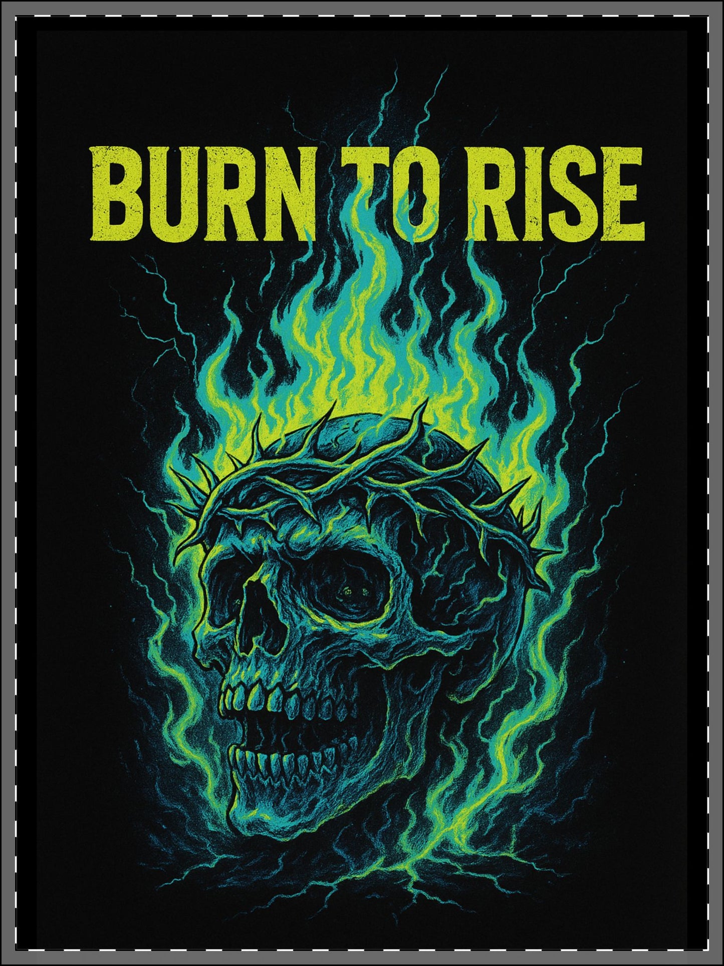 BORN TO RISE POSTER Wall Art – Anarchy Skull Poster for Garage or Studio