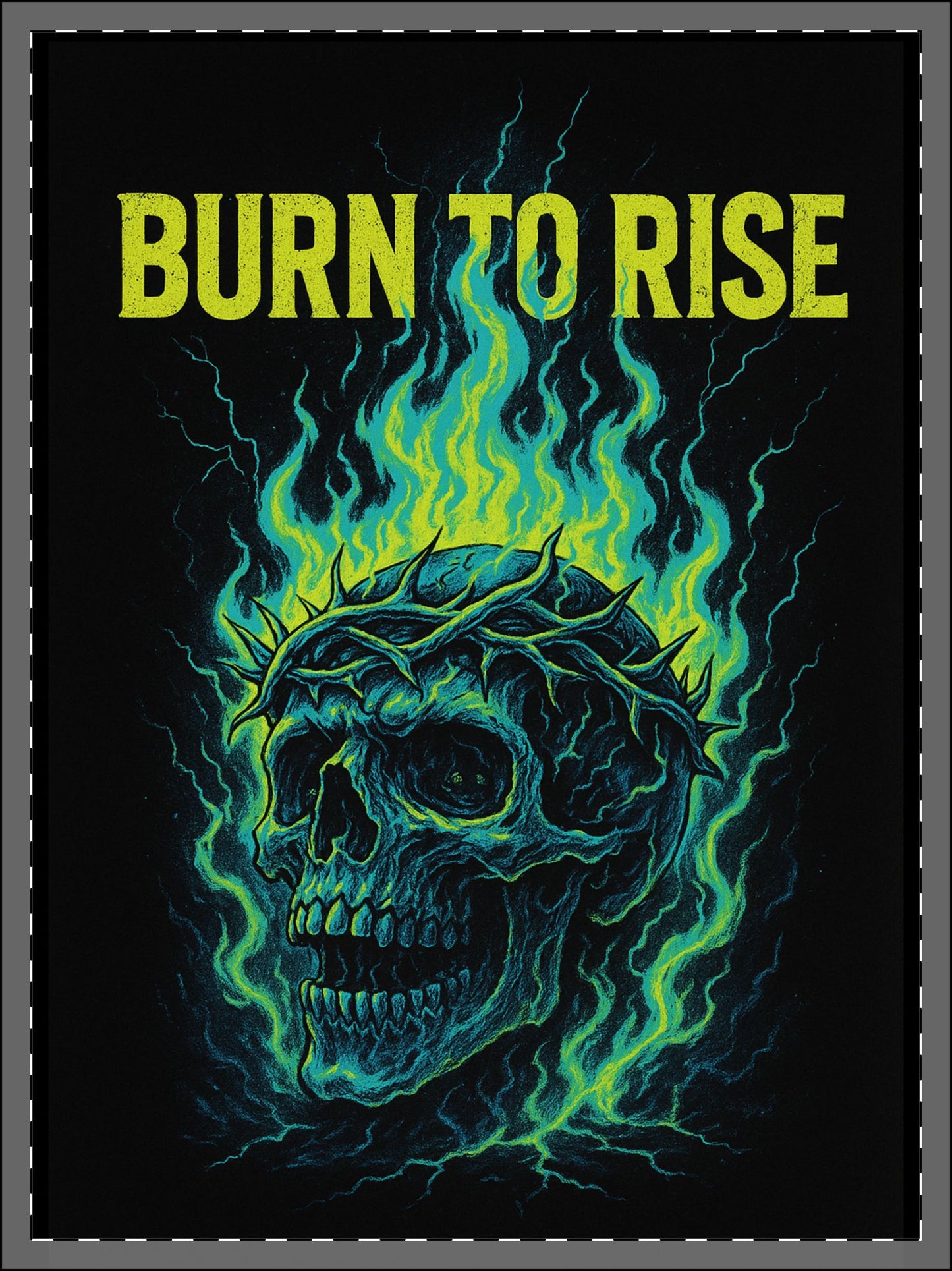 BORN TO RISE POSTER Wall Art – Anarchy Skull Poster for Garage or Studio