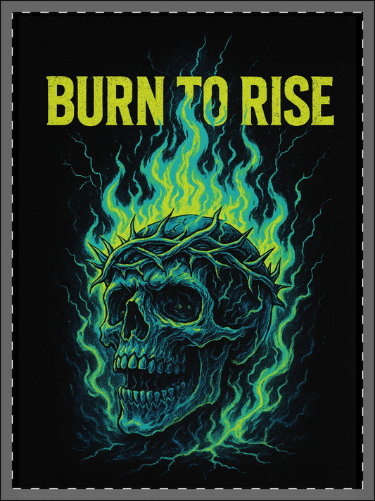 BORN TO RISE POSTER Wall Art – Anarchy Skull Poster for Garage or Studio