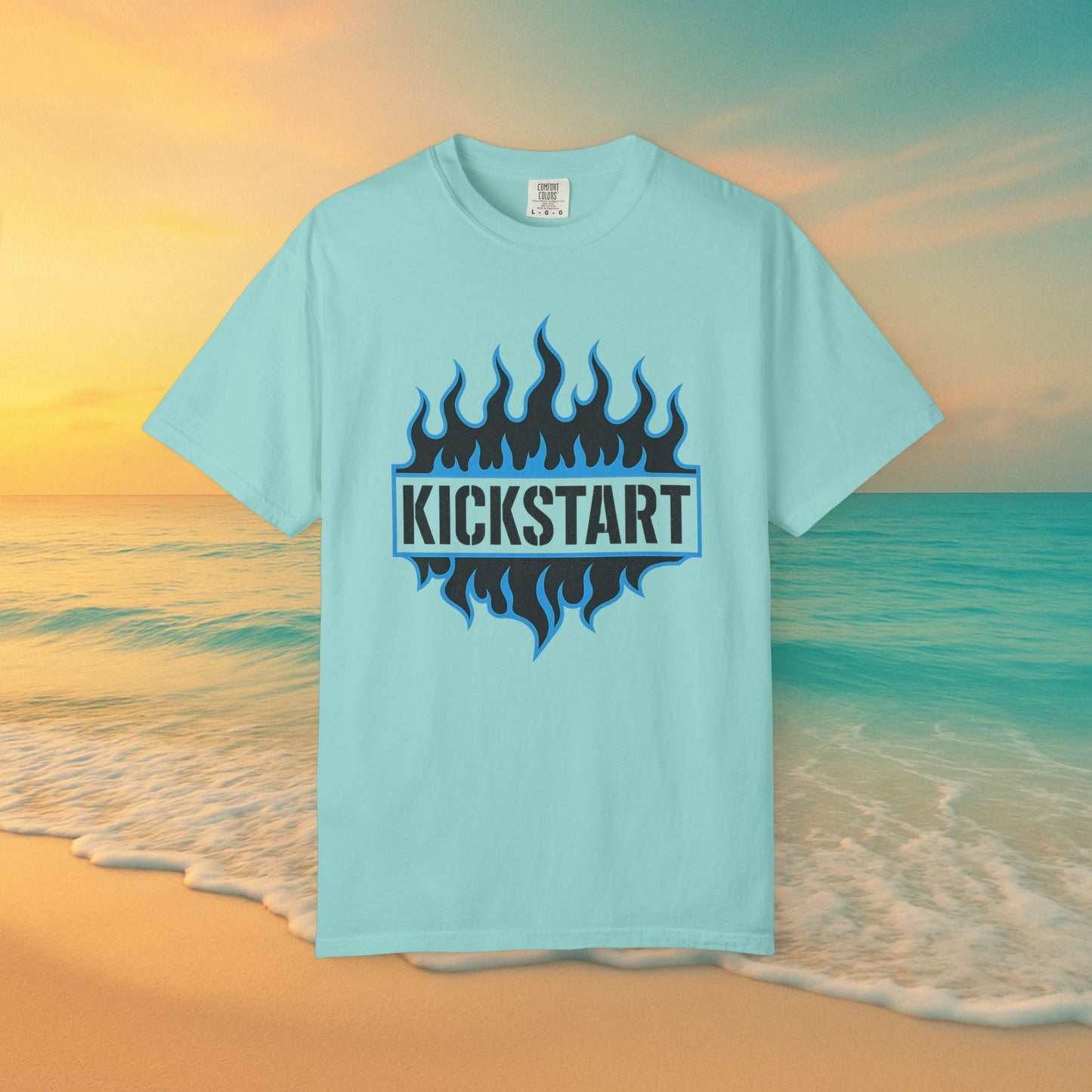 Beach Flames Muscle Tank – Retro Surf & Ride Cutoff Tee