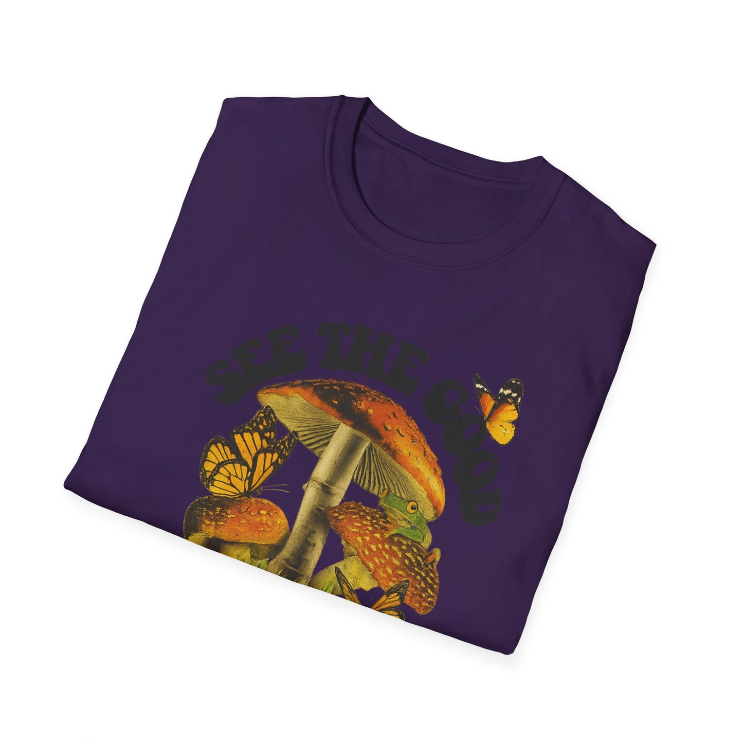 Whimsical Nature Tee: See the Good in All Things, Unisex Softstyle T-Shirt, Positive Vibes Shirt, Eco-Friendly Gift, Nature Lover Apparel