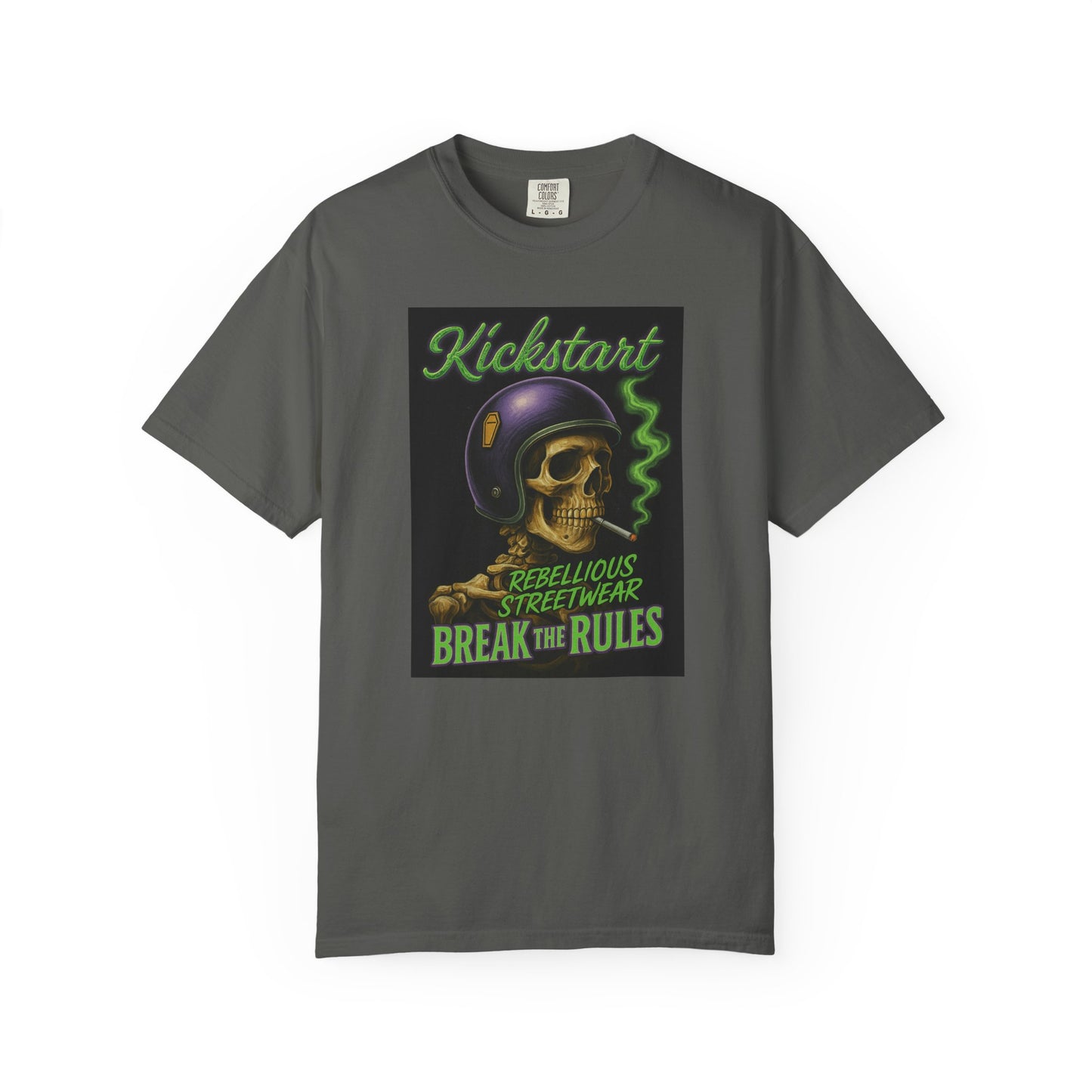 Kickstart Rebellious Streetwear T-Shirt, Break the Rules