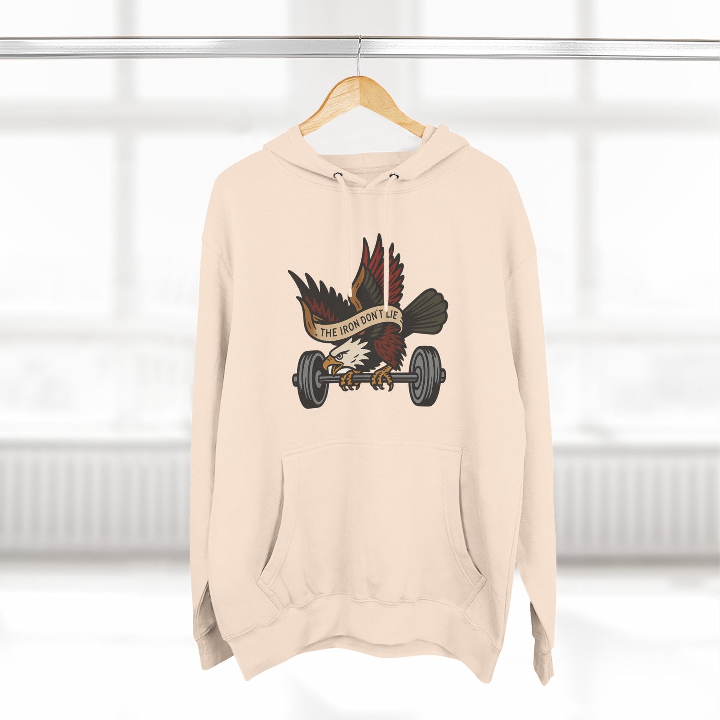 Gym Motivation Fleece Hoodie | ‘The Eagle Doesn't Lie’ Workout Pullover, Cozy Fitness Apparel, Gifts for Gym Lovers, Athleisure Sweatshirt
