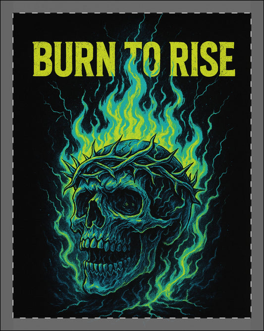BORN TO RISE POSTER Wall Art – Anarchy Skull Poster for Garage or Studio